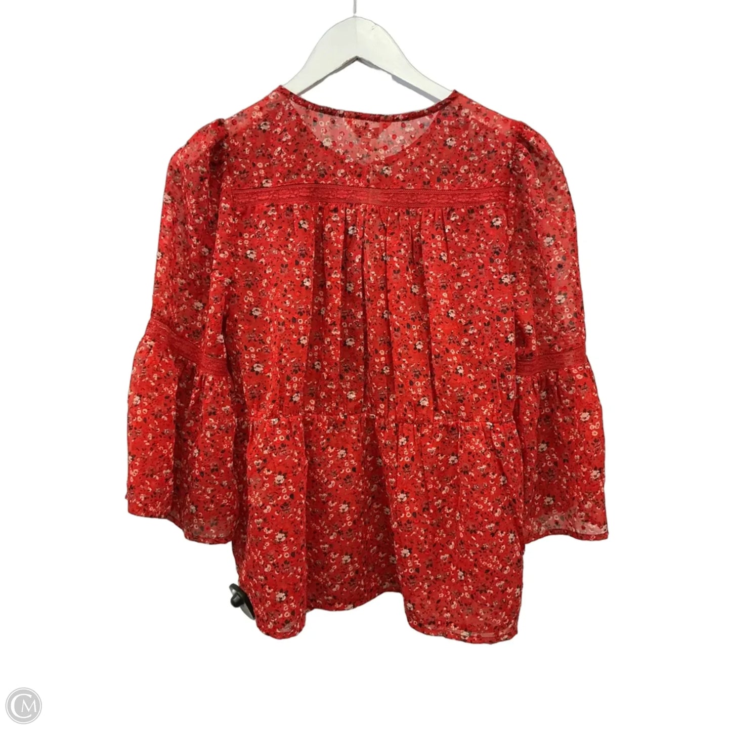 Top 3/4 Sleeve By Lucky Brand In Red, Size: S