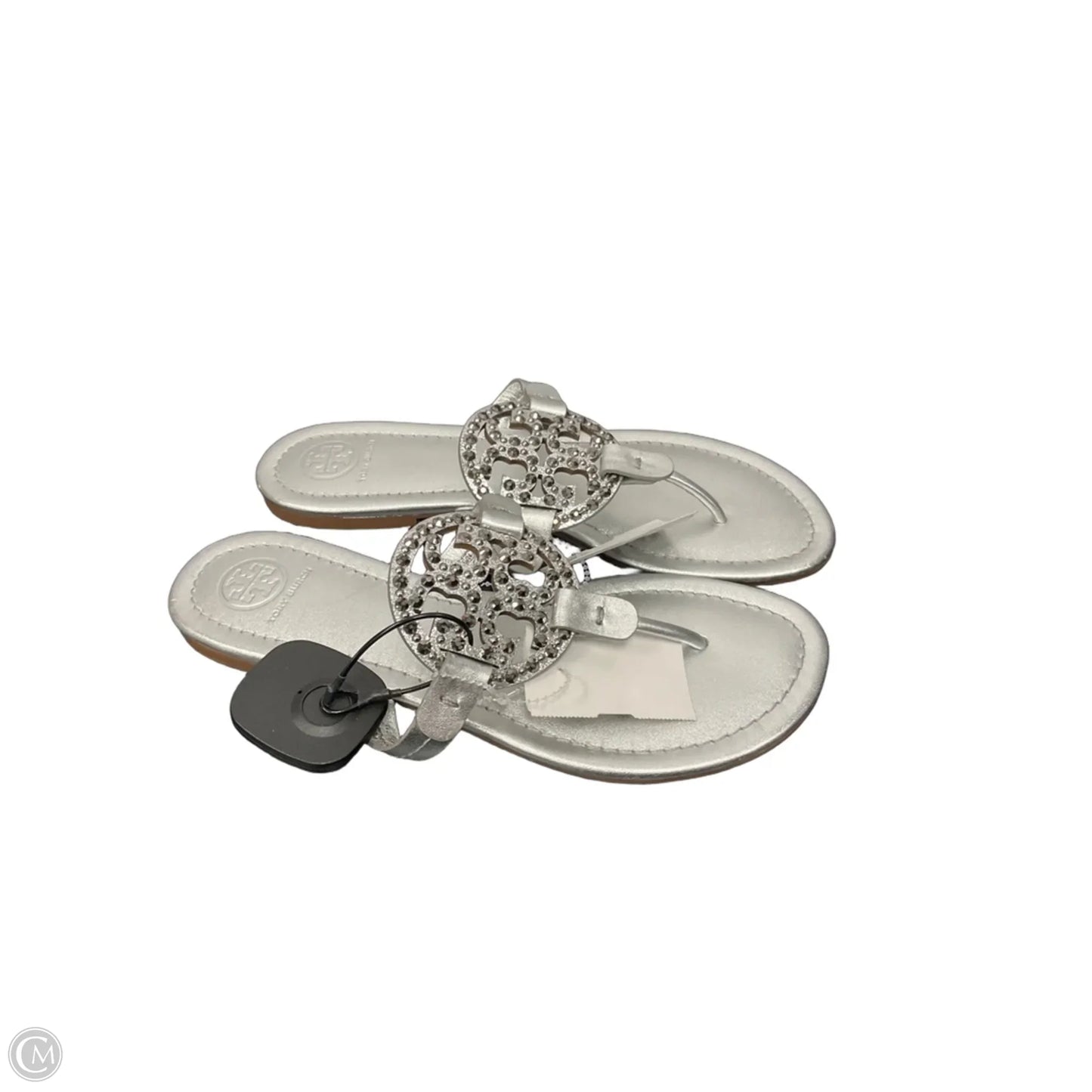 Sandals Designer By Tory Burch In Silver, Size: 7