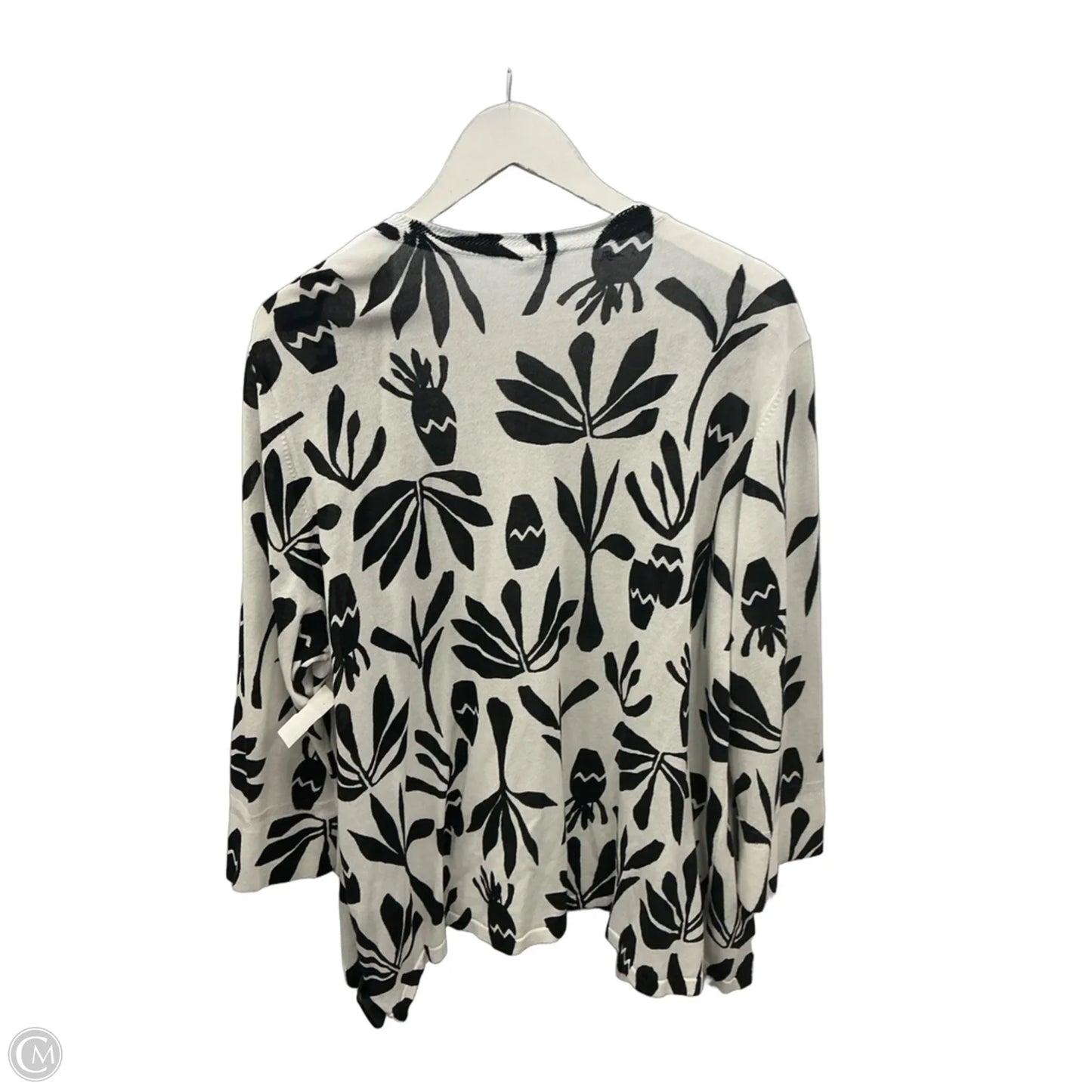 Cardigan By Chicos In Black & White, Size: Xxl
