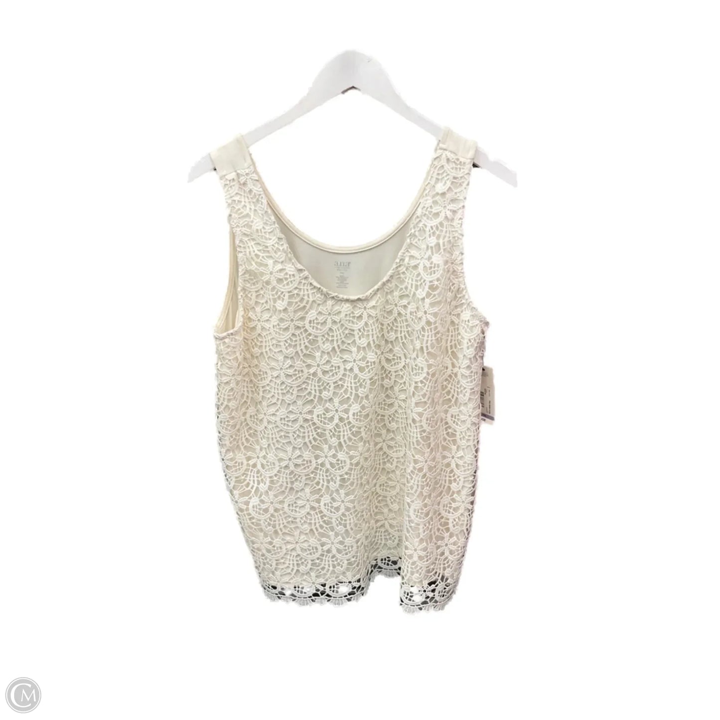 Top Sleeveless By Ana In Cream, Size: Xlp