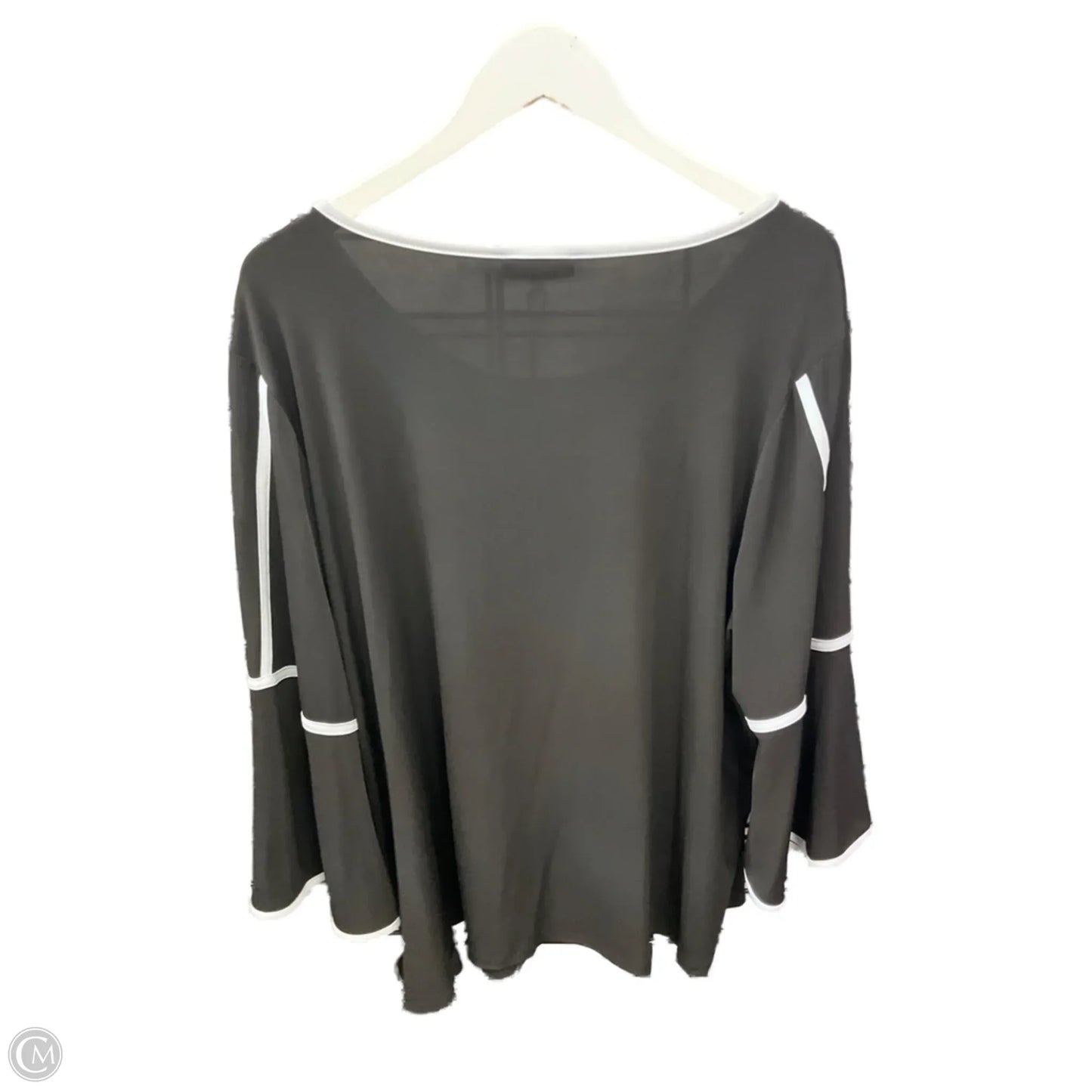Top 3/4 Sleeve By Calvin Klein In Black & White, Size: 3x