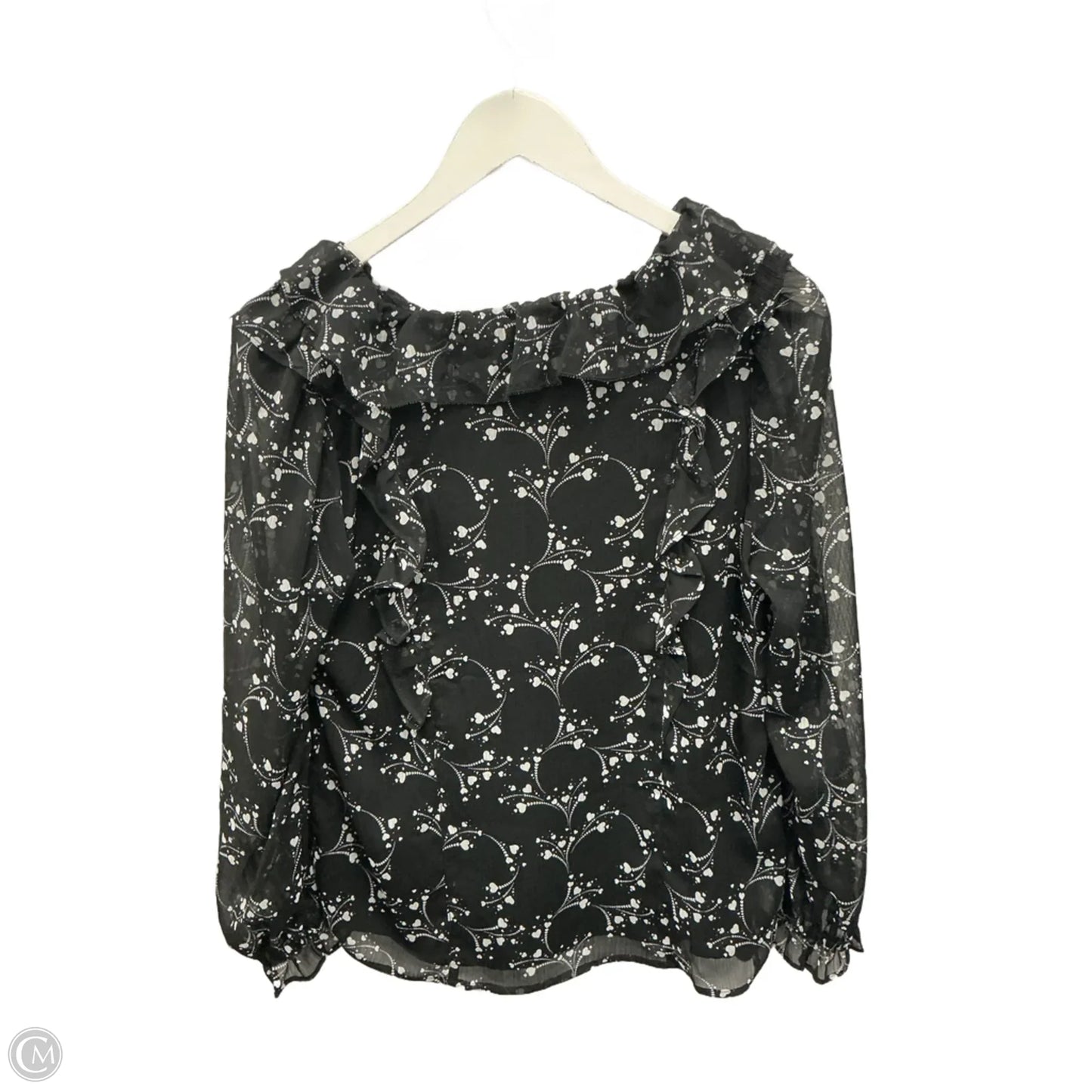 Top Long Sleeve By Loft In Black & White, Size: Mp