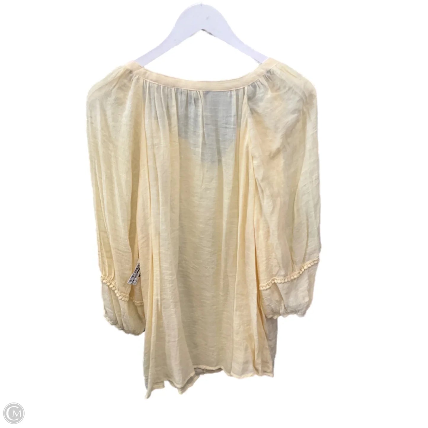 Top 3/4 Sleeve By Zac And Rachel In Yellow, Size: 2x