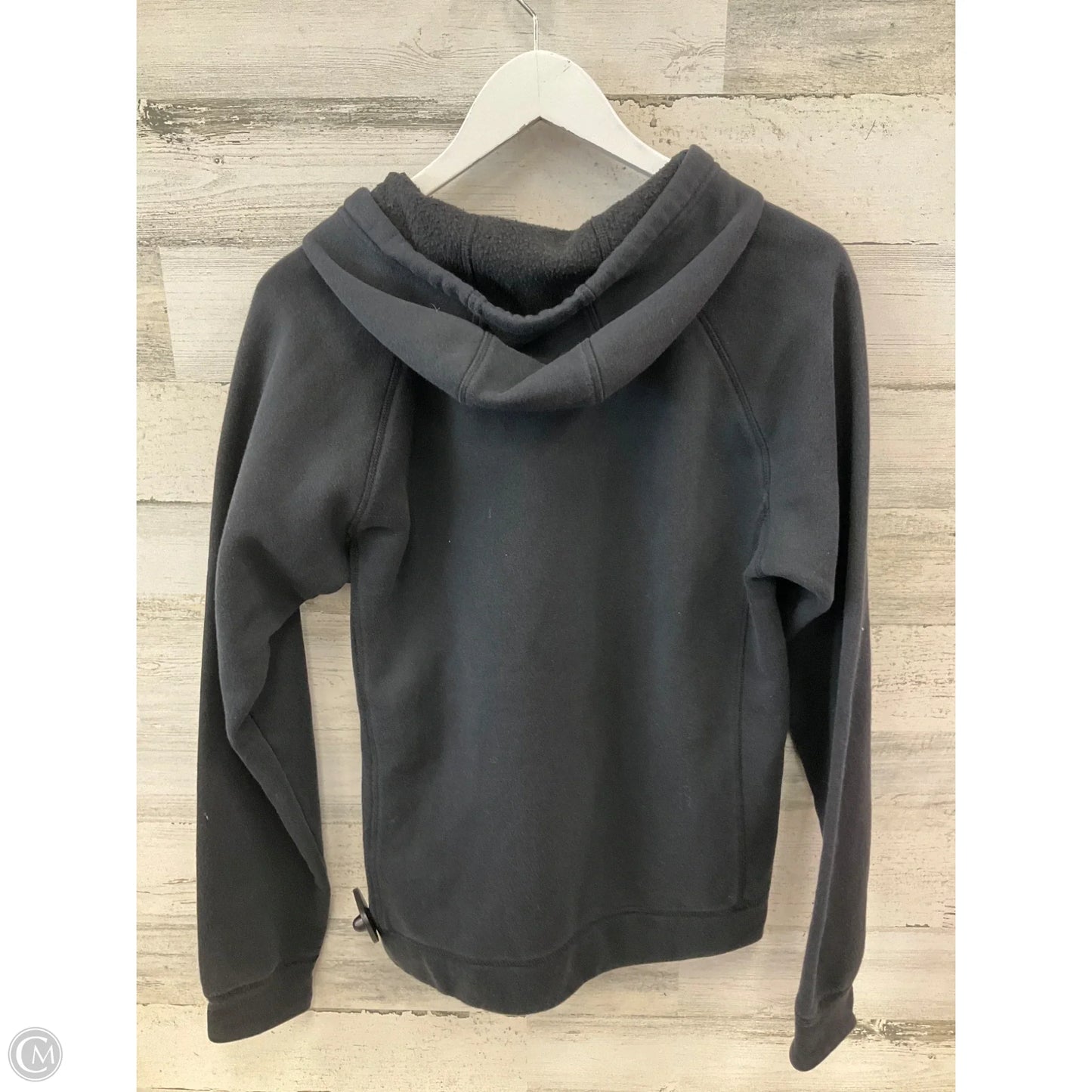 Athletic Top Long Sleeve Hoodie By Adidas In Black, Size: S