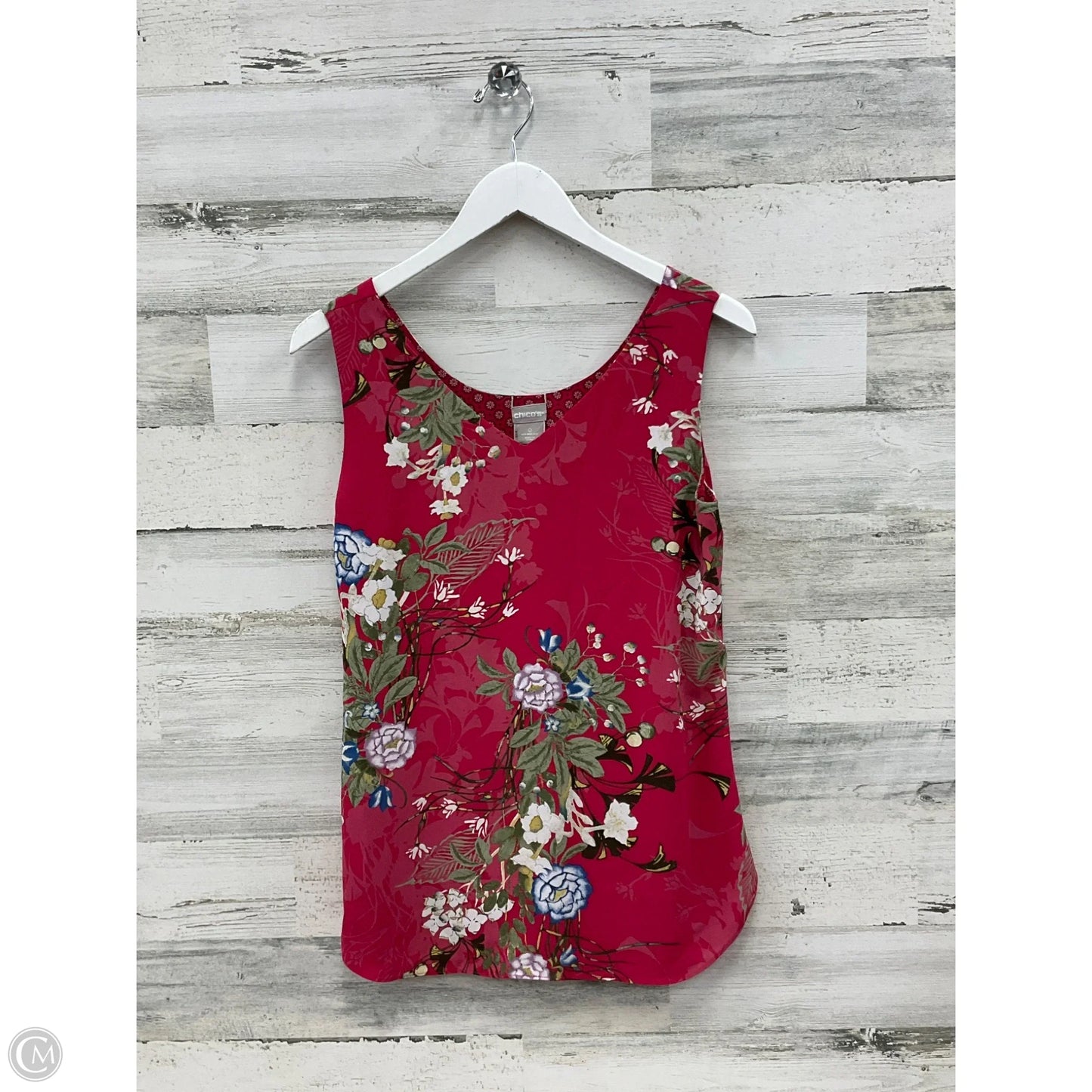 Top Sleeveless By Chicos In Pink, Size: S