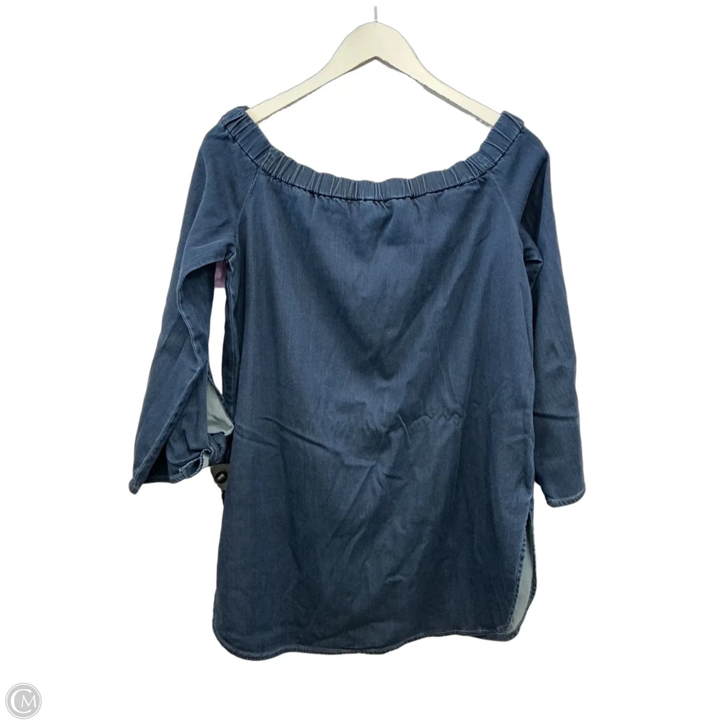 Top 3/4 Sleeve By White House Black Market In Blue Denim, Size: M