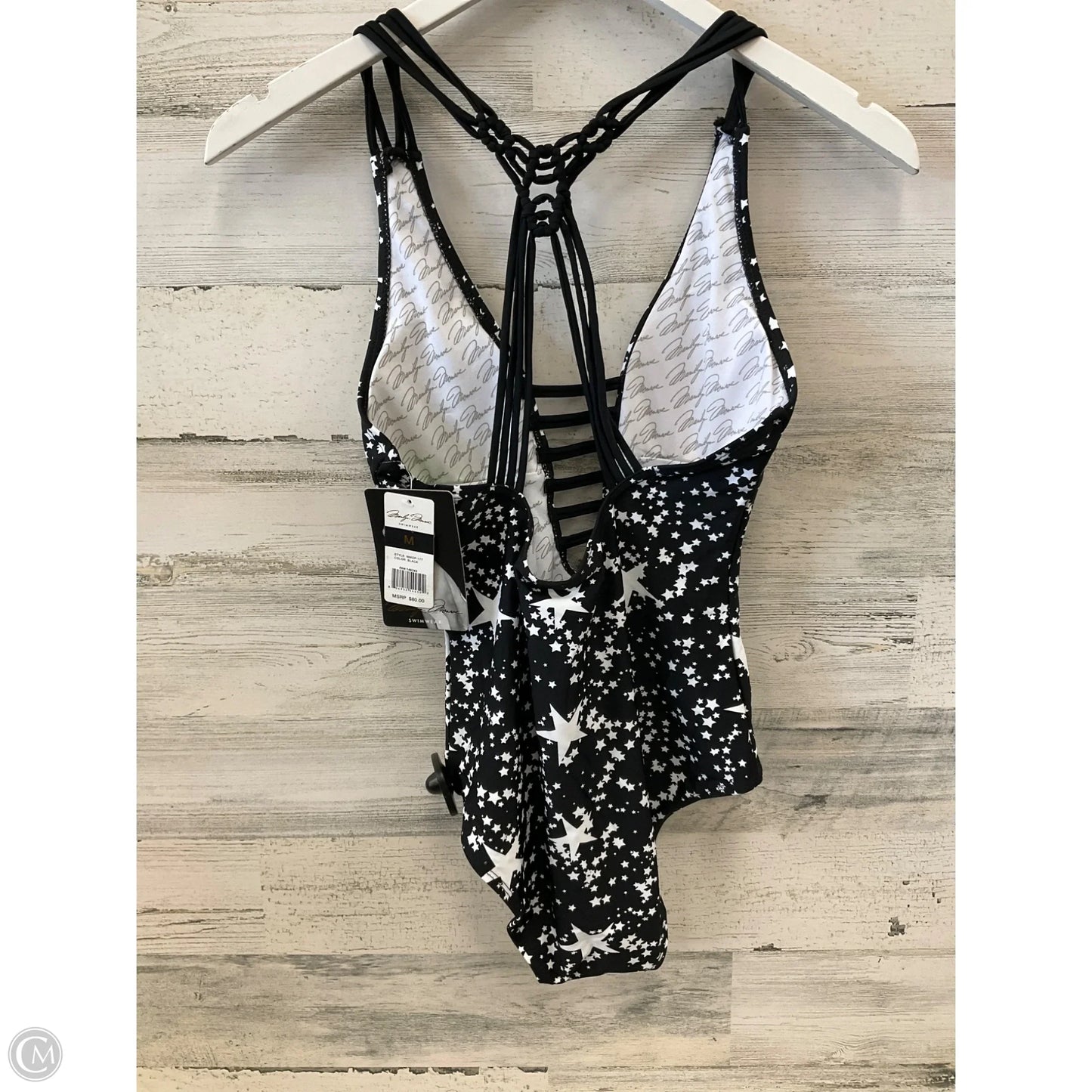 Swimsuit By Clothes Mentor In Black & White, Size: M