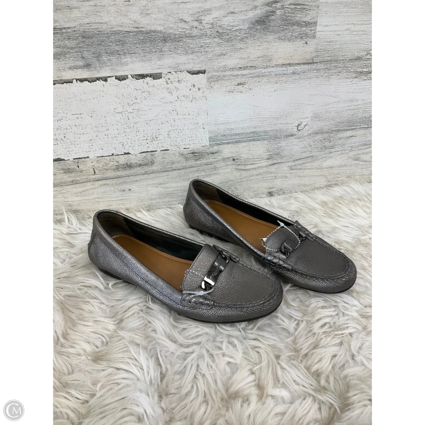 Shoes Designer By Coach In Silver, Size: 6