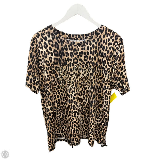 Top Short Sleeve By Michael By Michael Kors In Animal Print, Size: 2x