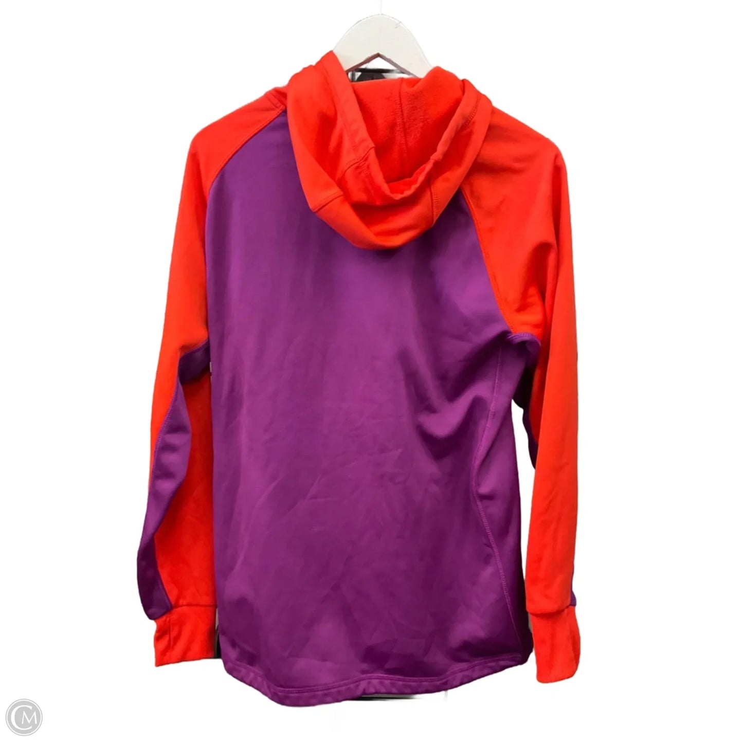 Athletic Sweatshirt Hoodie By Nike Apparel In Orange & Purple, Size: L