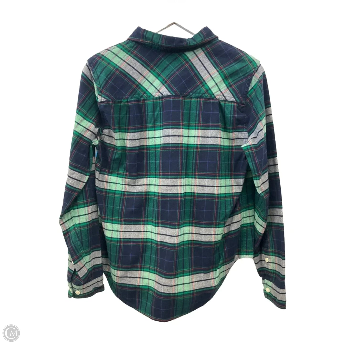 Top Long Sleeve By J. Crew In Plaid Pattern, Size: S