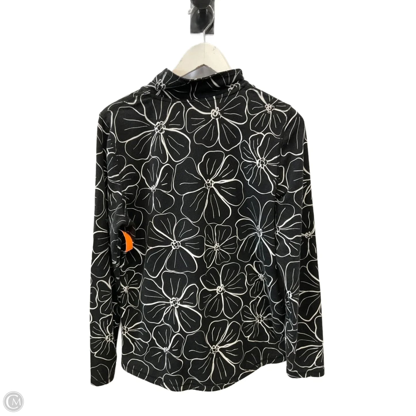 Athletic Sweatshirt Collar By Talbots In Black & White, Size: M