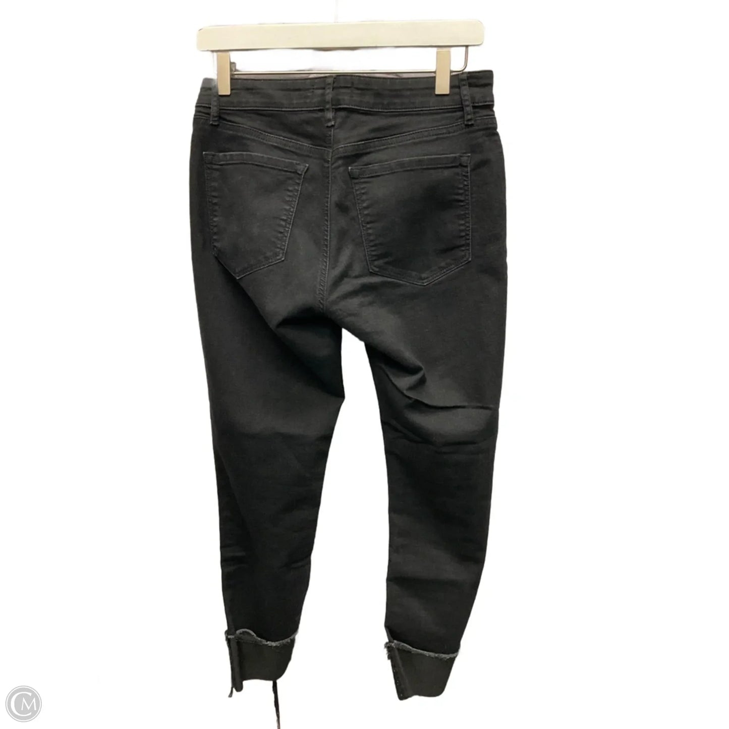 Jeans Cropped By Loft In Black Denim, Size: 4