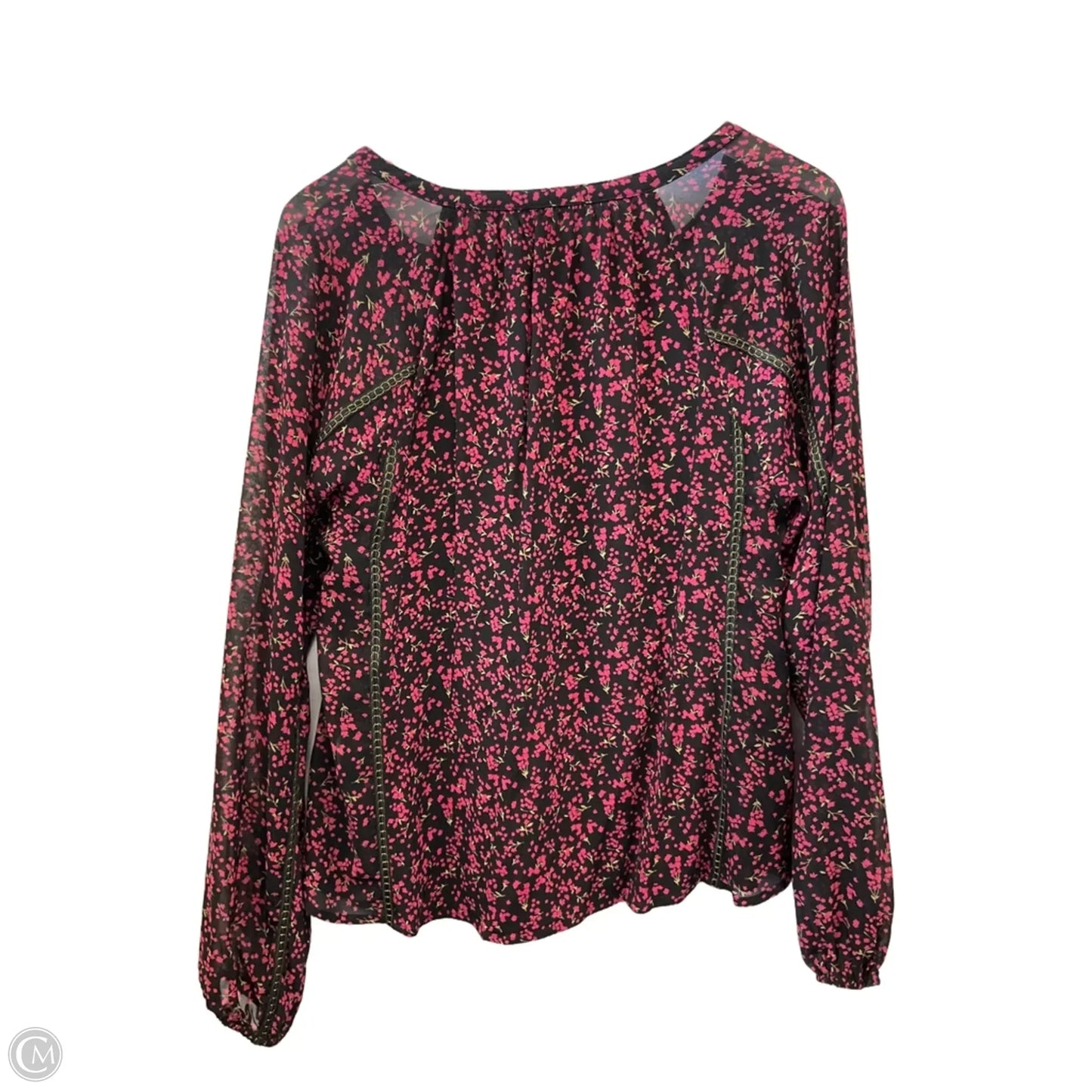 Top 3/4 Sleeve By Love Stitch In Black & Pink, Size: M