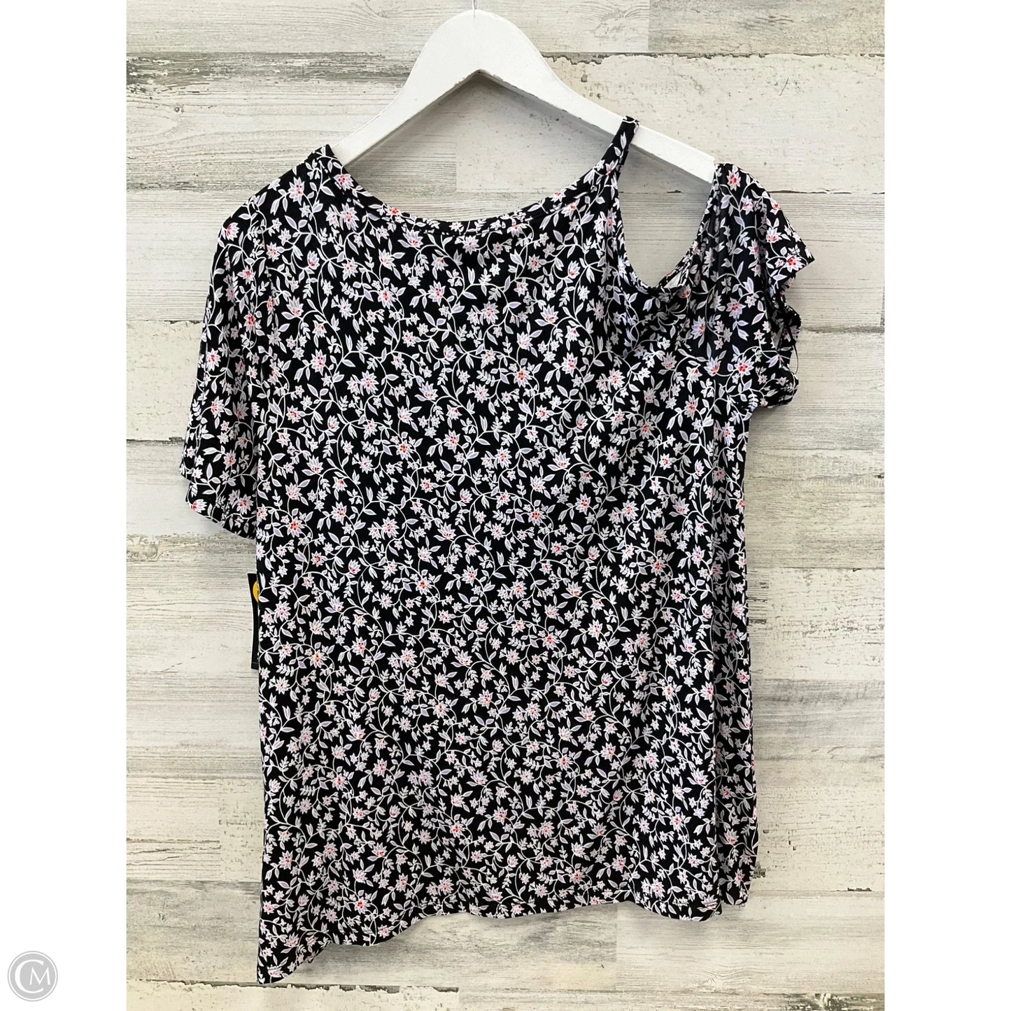 Top Short Sleeve By Ana In Black & Purple, Size: M