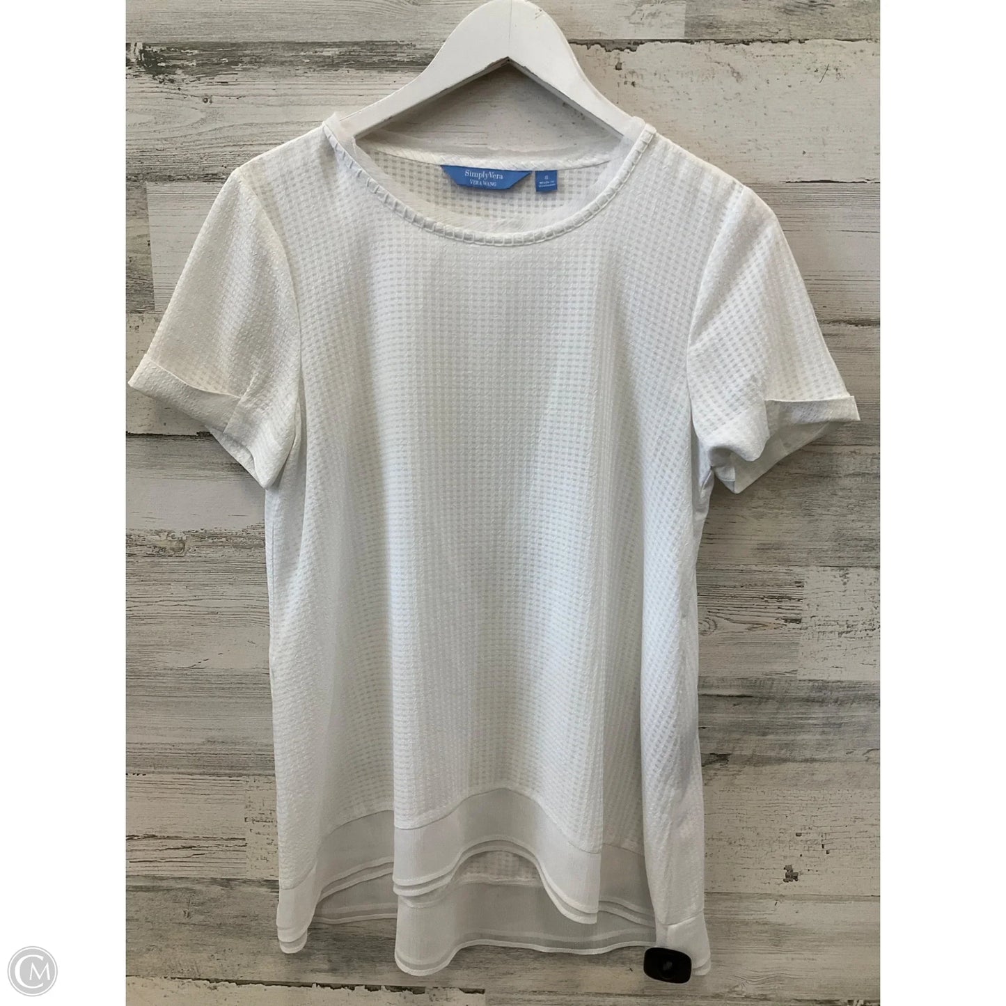 Top Short Sleeve By Simply Vera In White, Size: S