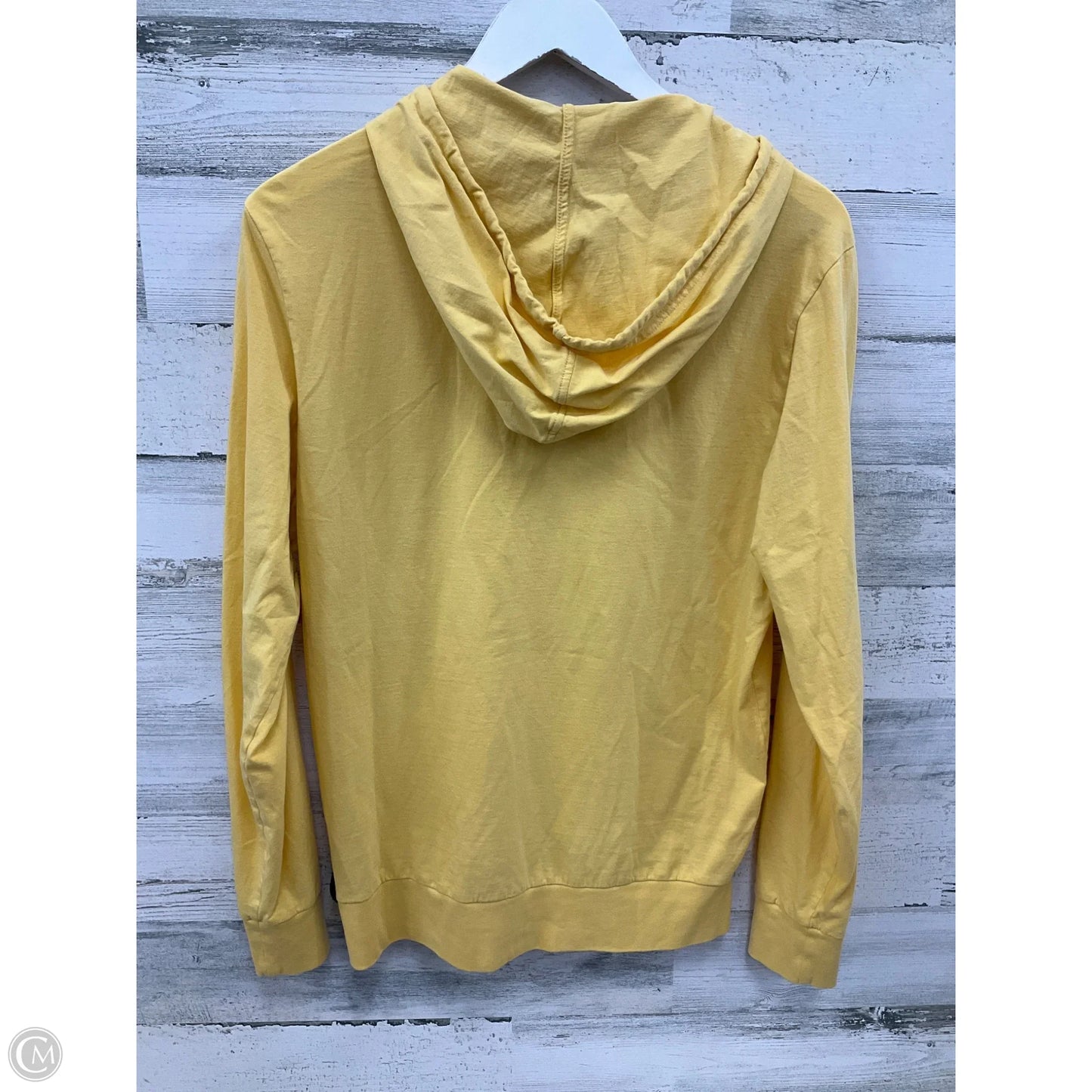 Athletic Sweatshirt Hoodie By Lacoste In Yellow, Size: M