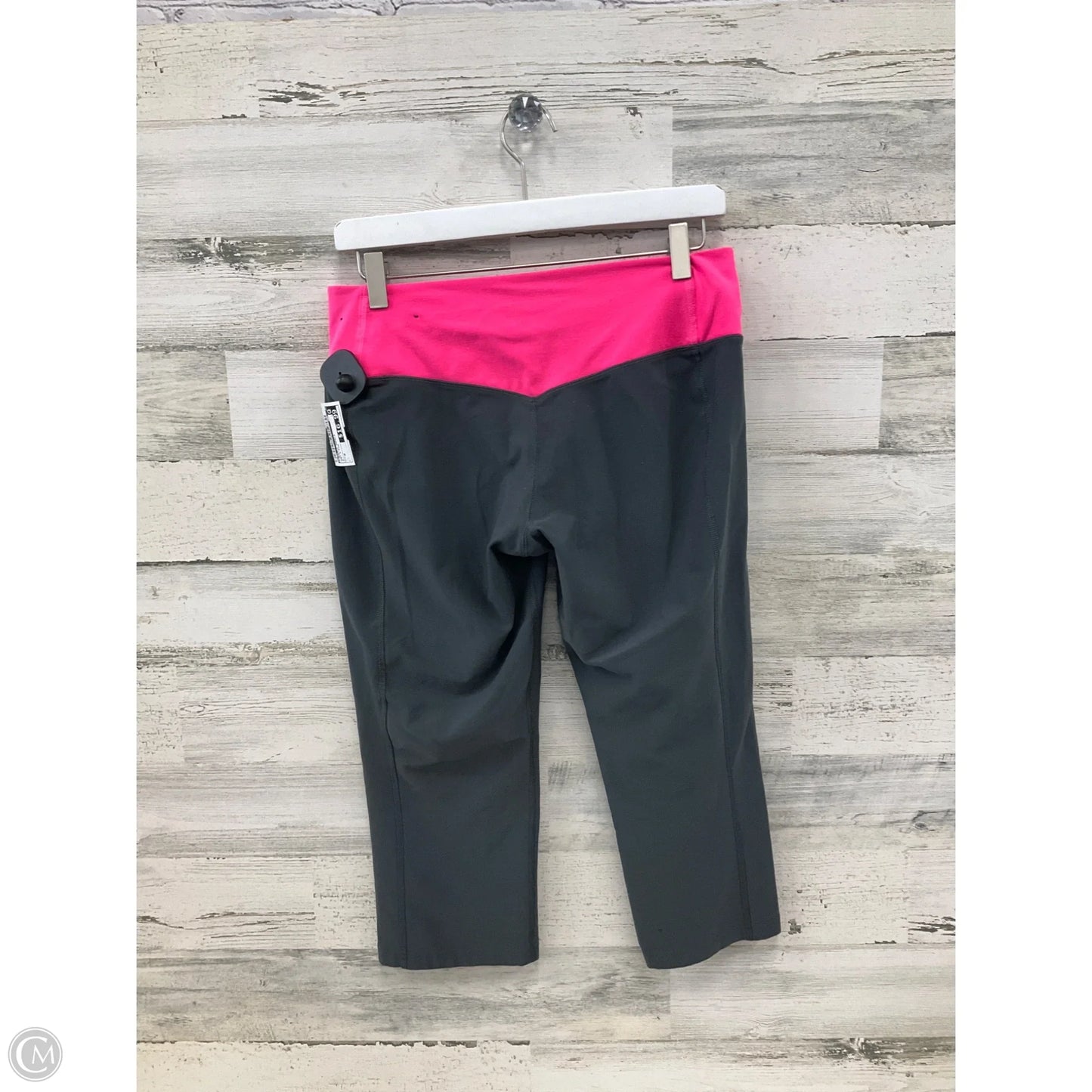 Athletic Capris By Nike In Grey & Pink, Size: M