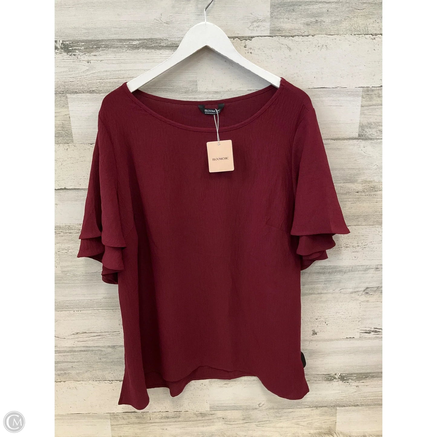 Top Short Sleeve By Clothes Mentor In Maroon, Size: 3x