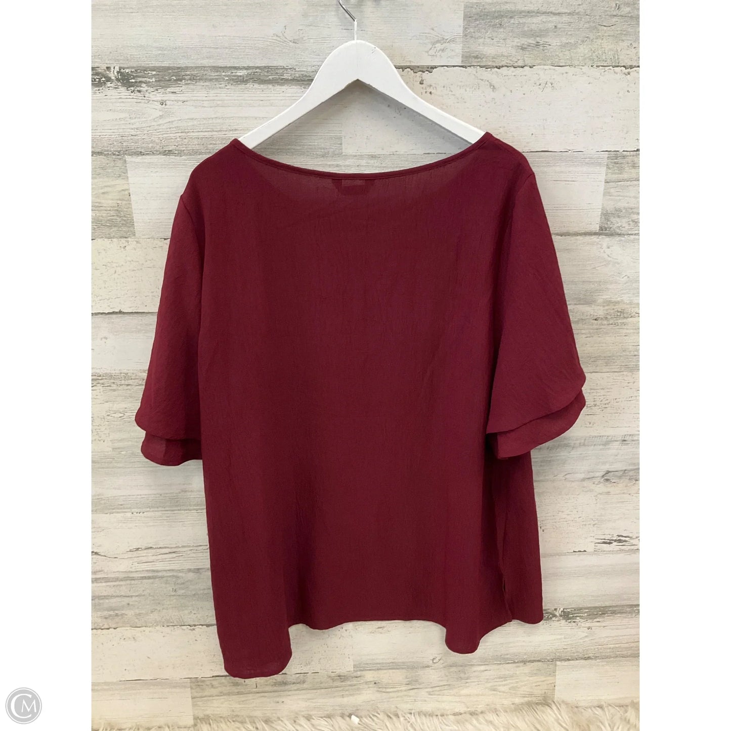 Top Short Sleeve By Clothes Mentor In Maroon, Size: 3x