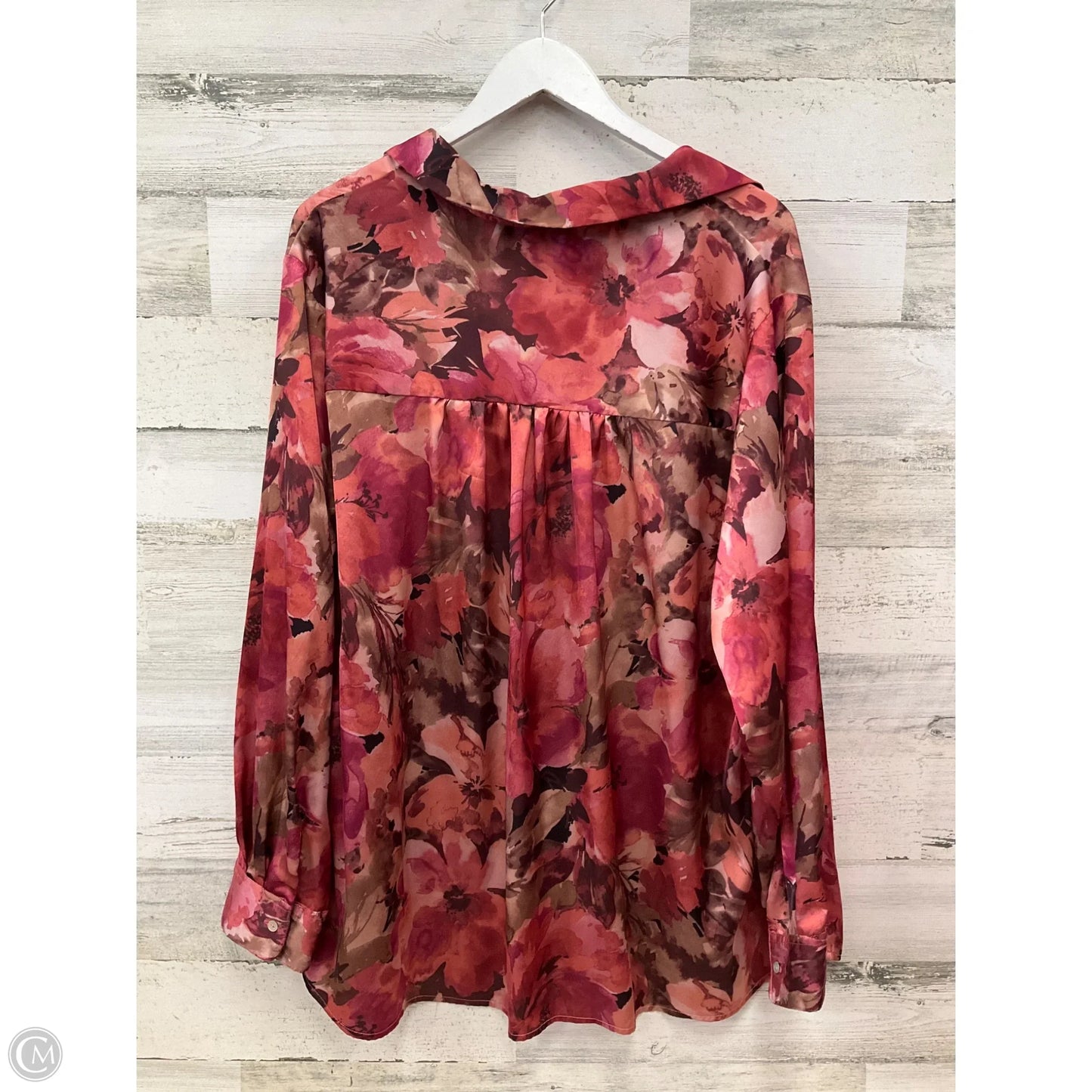Top Long Sleeve By Clothes Mentor In Floral Print, Size: 3x