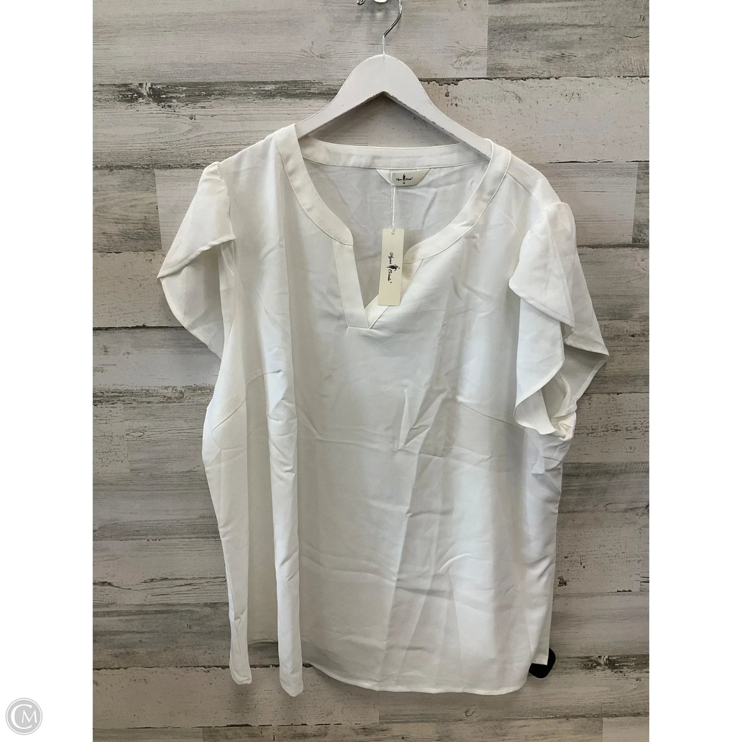 Top Sleeveless By Agnes Orinda In White, Size: 3x