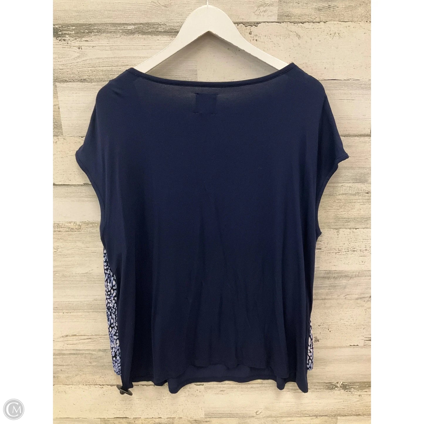 Top Sleeveless By Dressbarn In Blue & White, Size: 1x