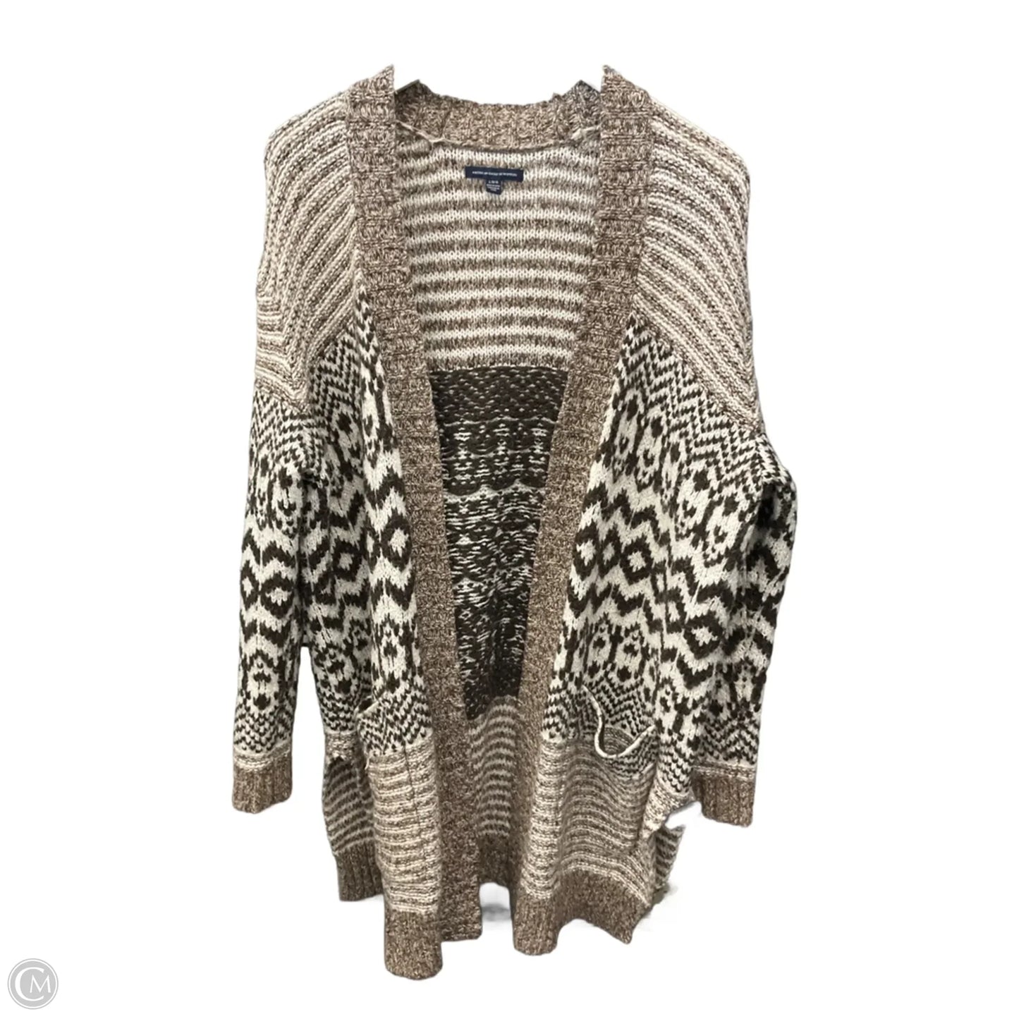 Sweater Cardigan By American Eagle In Brown, Size: L