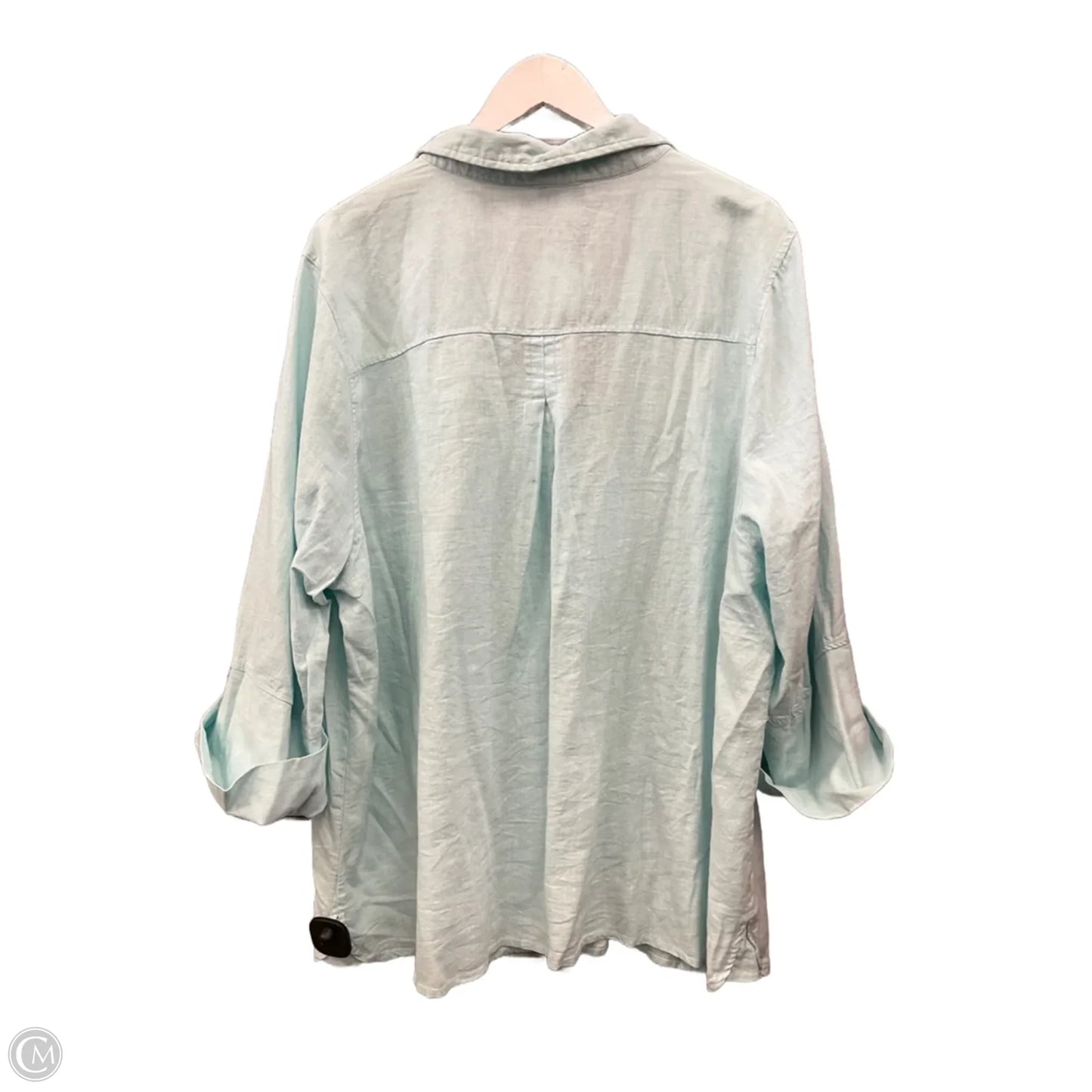 Top 3/4 Sleeve By Adrienne Vittadini In Green, Size: 2x