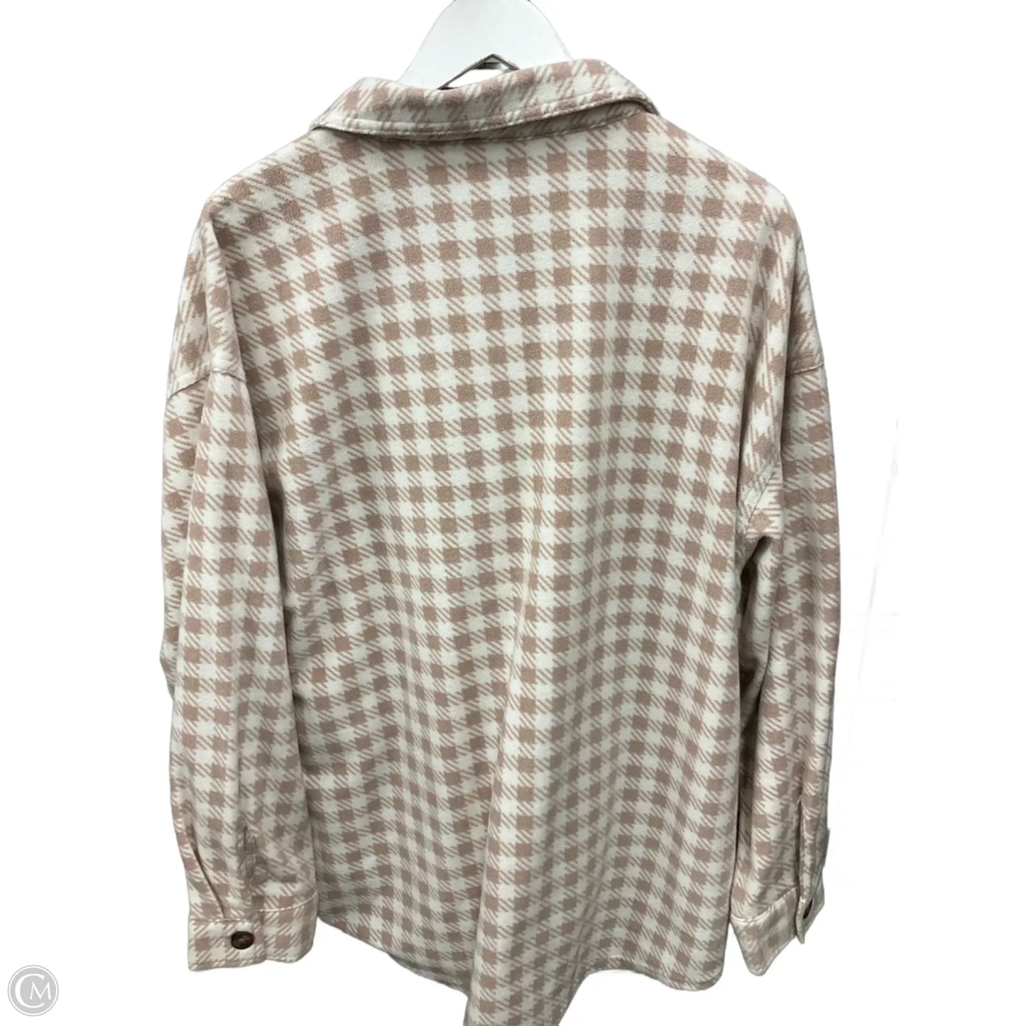 Top Long Sleeve By Maurices In Pink & White, Size: Xxl