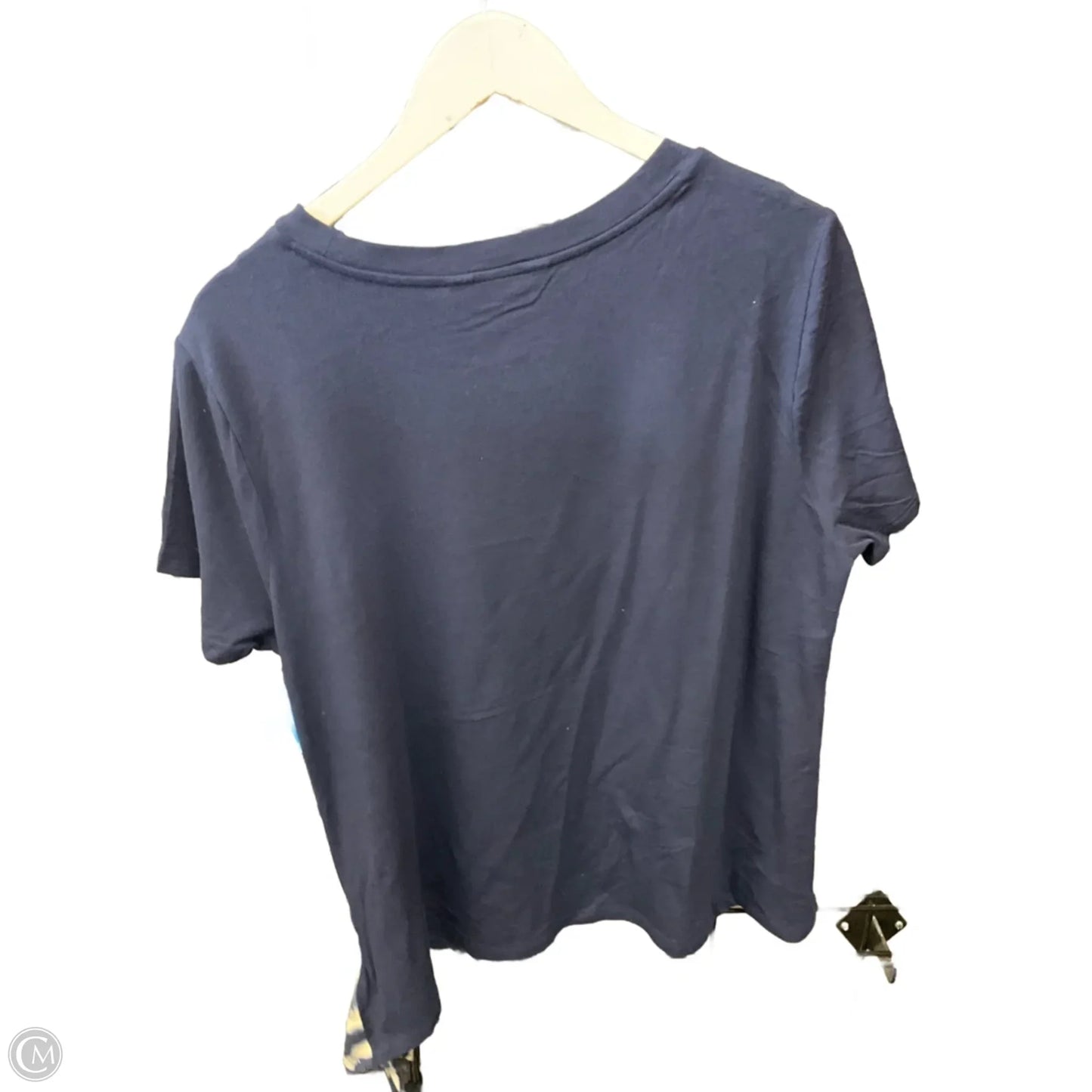 Top Short Sleeve By Simply Vera In Blue & White, Size: Xxl