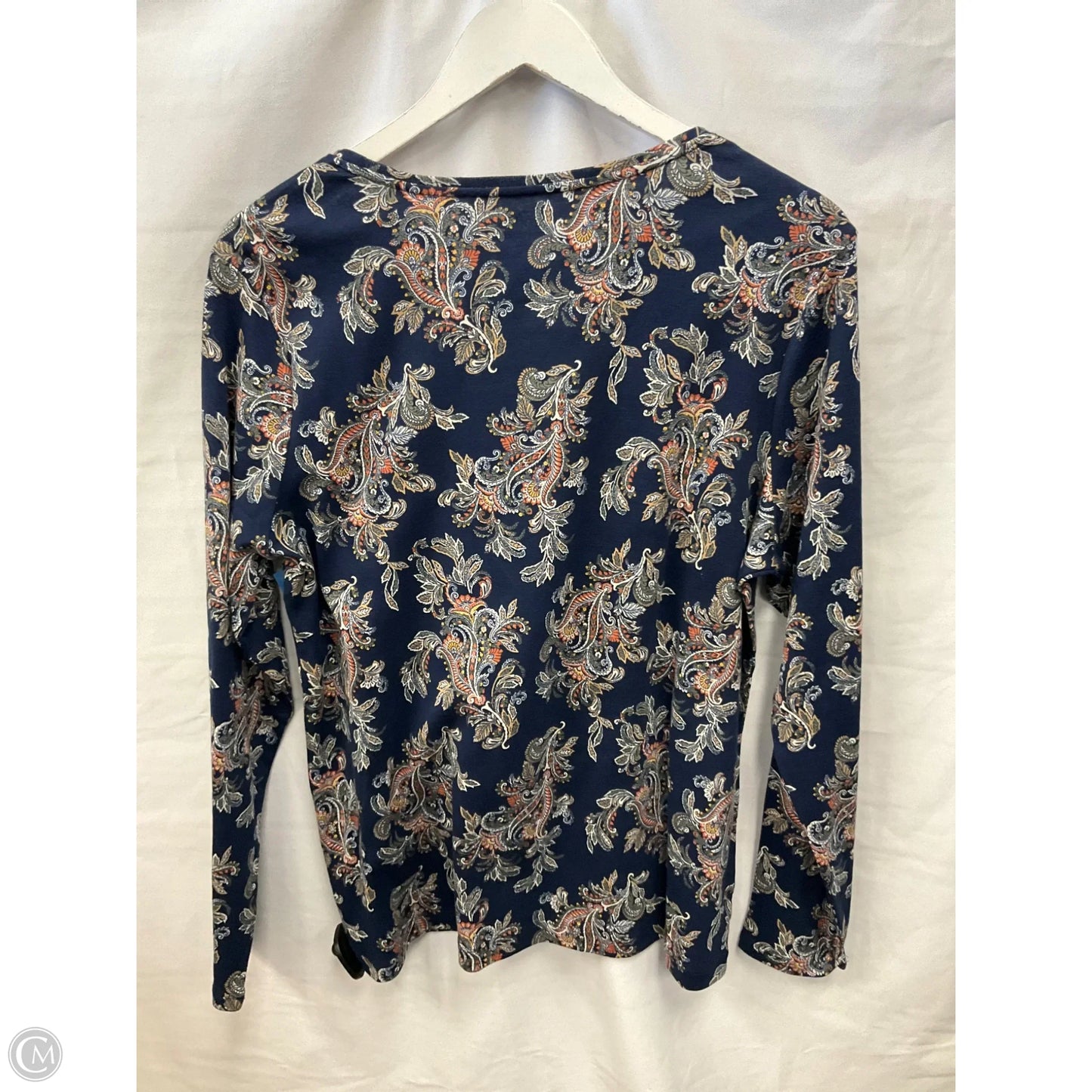 Top Long Sleeve By Croft And Barrow In Paisley Print, Size: Xl