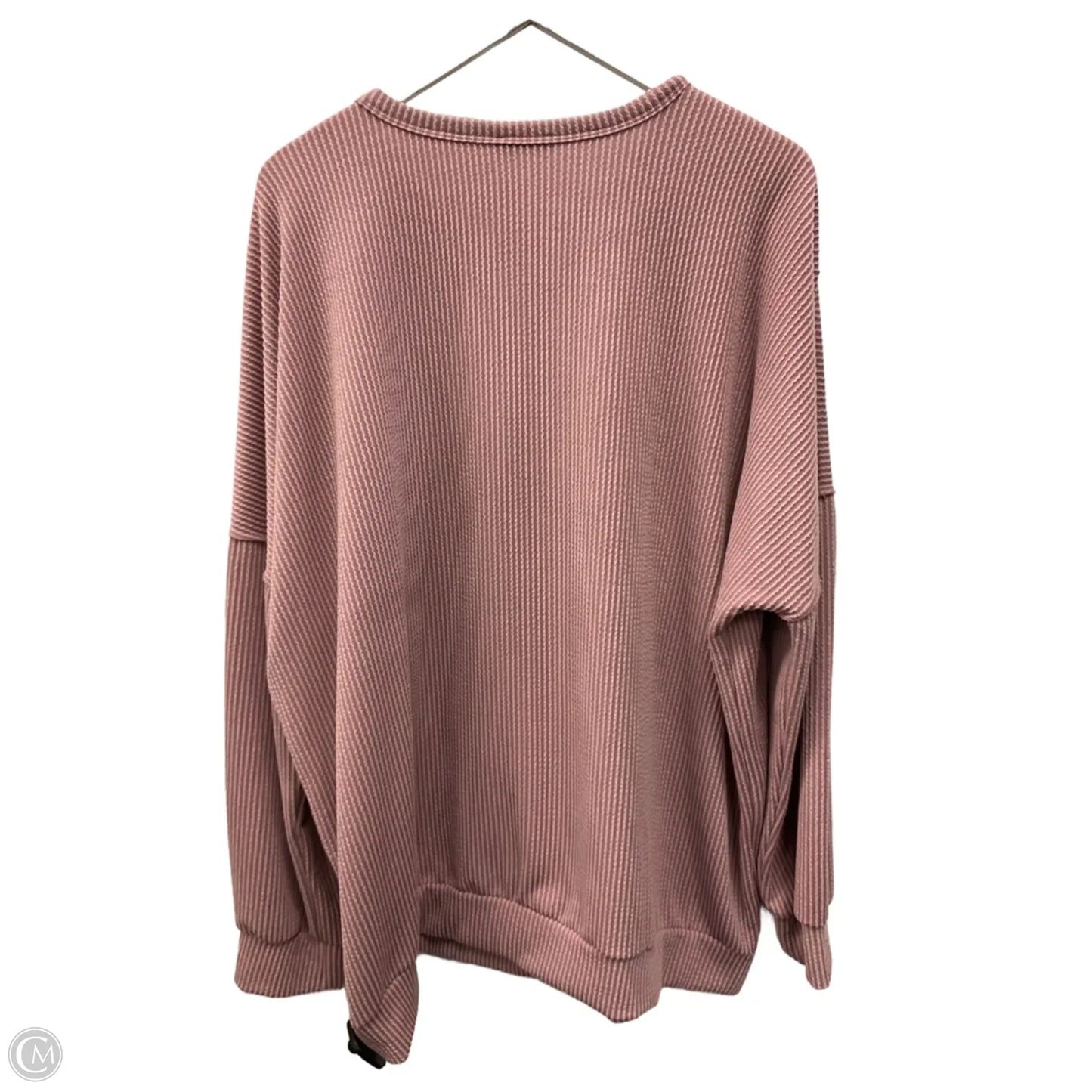 Top Long Sleeve By Heimish Usa In Cream & Pink, Size: 2x