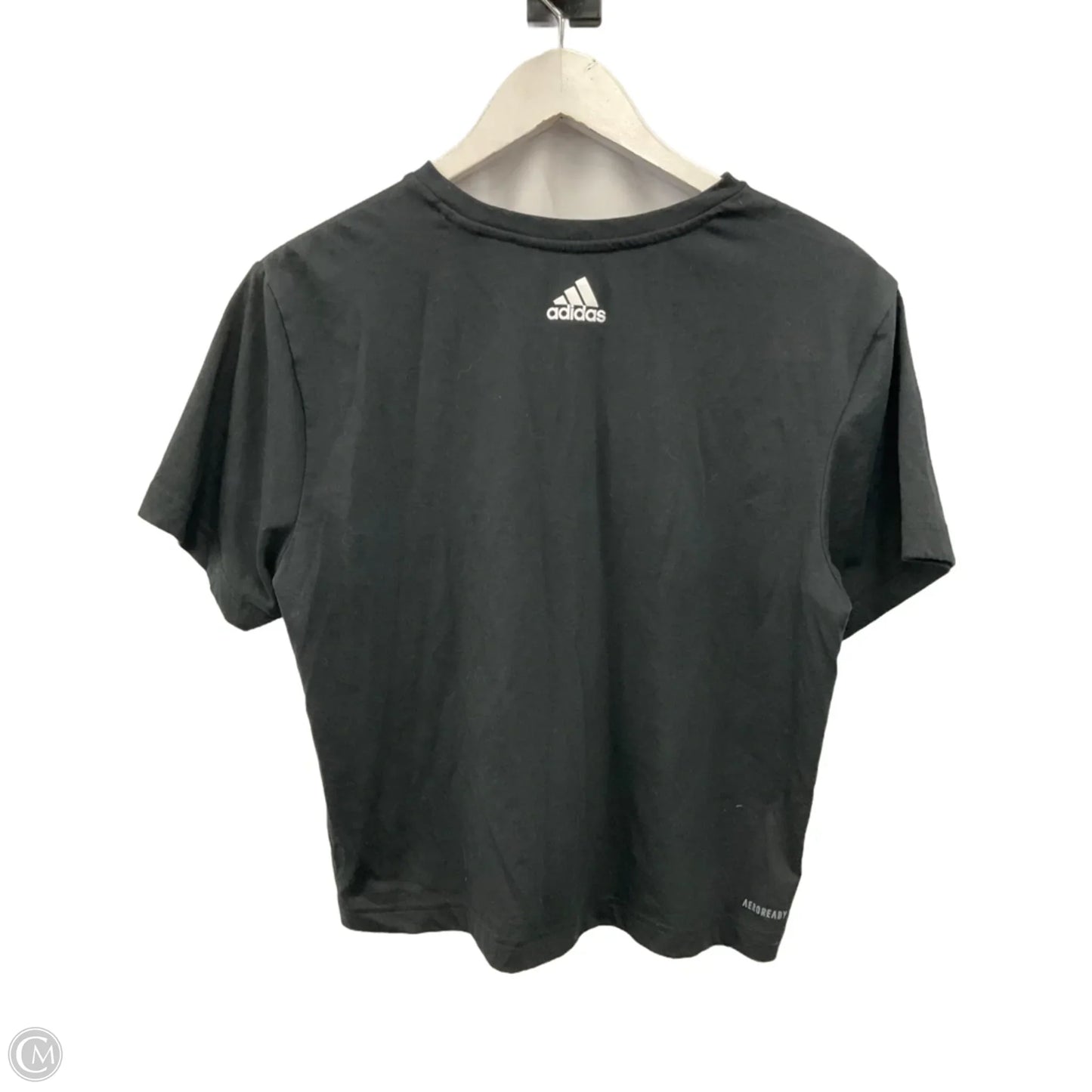 Athletic Top Short Sleeve By Adidas In Black, Size: M