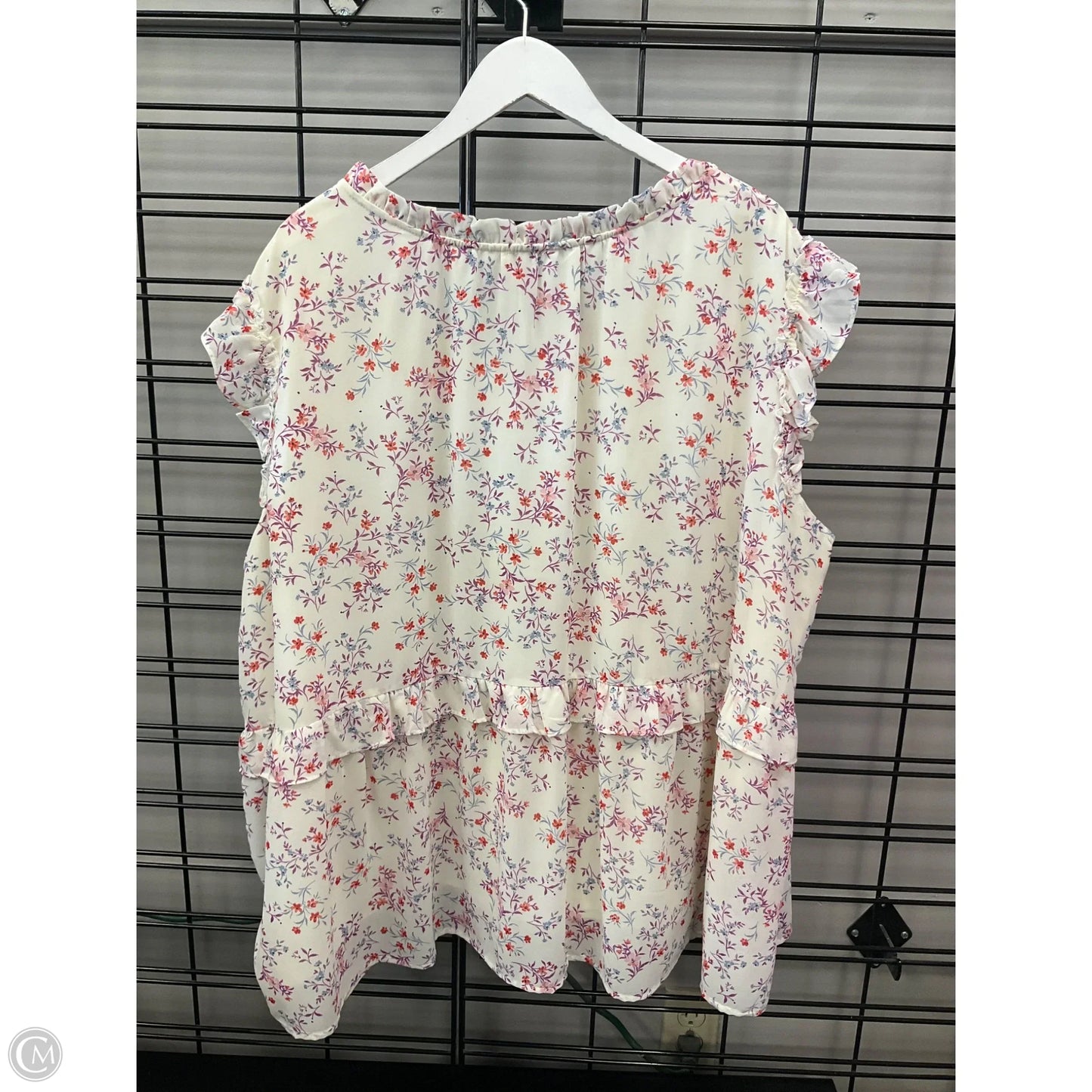 Top Short Sleeve By Clothes Mentor In Cream, Size: 3x