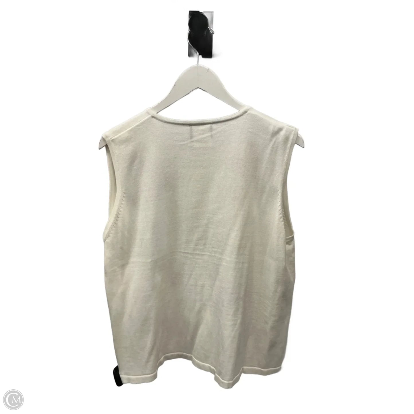 Vest Sweater By Clothes Mentor In Cream, Size: Xl