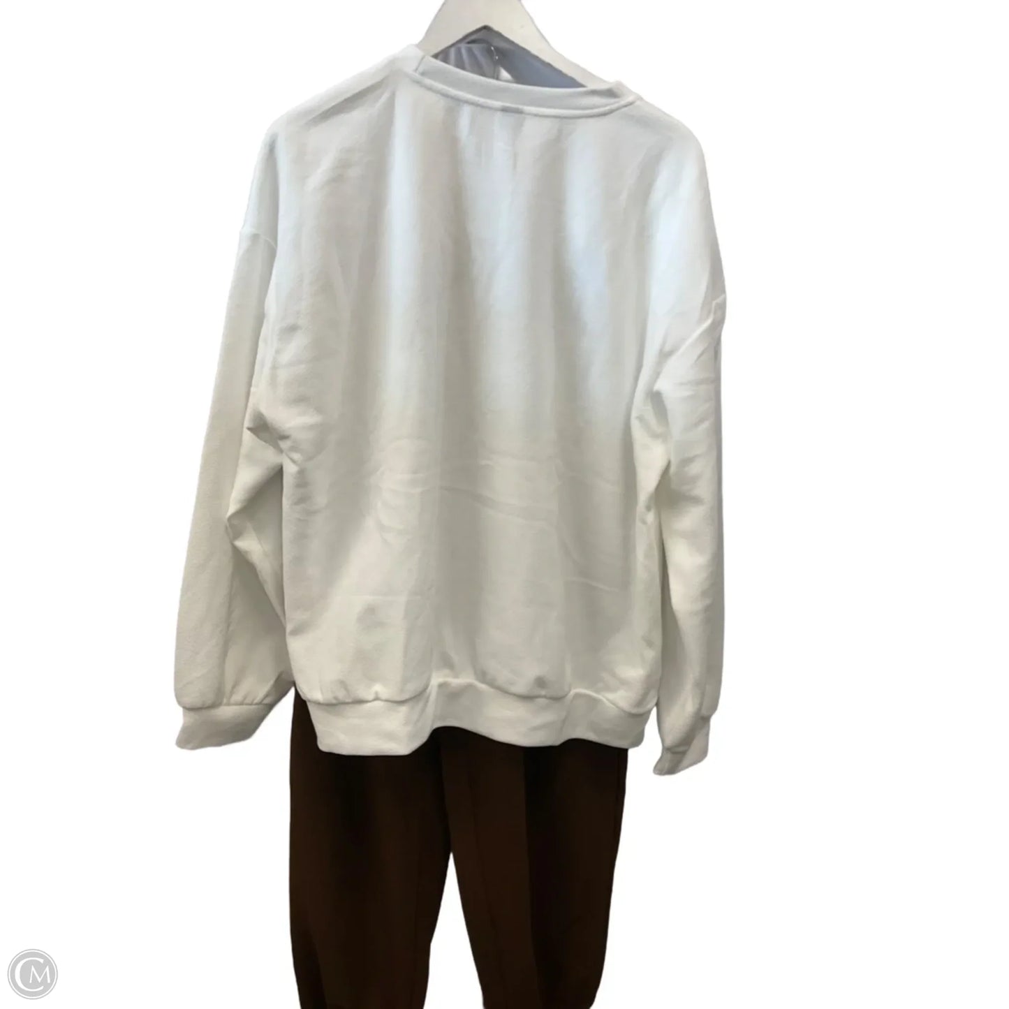 Lounge Set Pants By Shein In Brown & White, Size: 1x