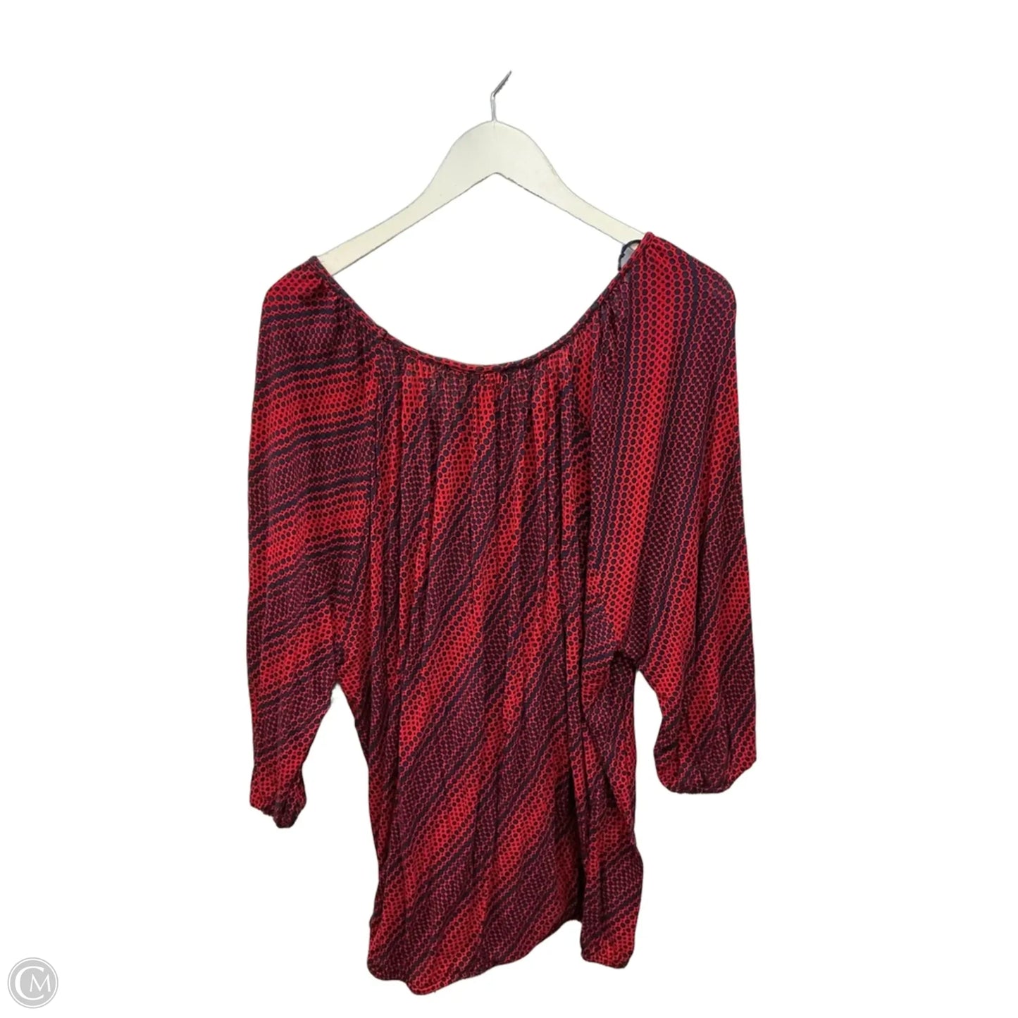 Top 3/4 Sleeve By Michael By Michael Kors In Red, Size: 3x