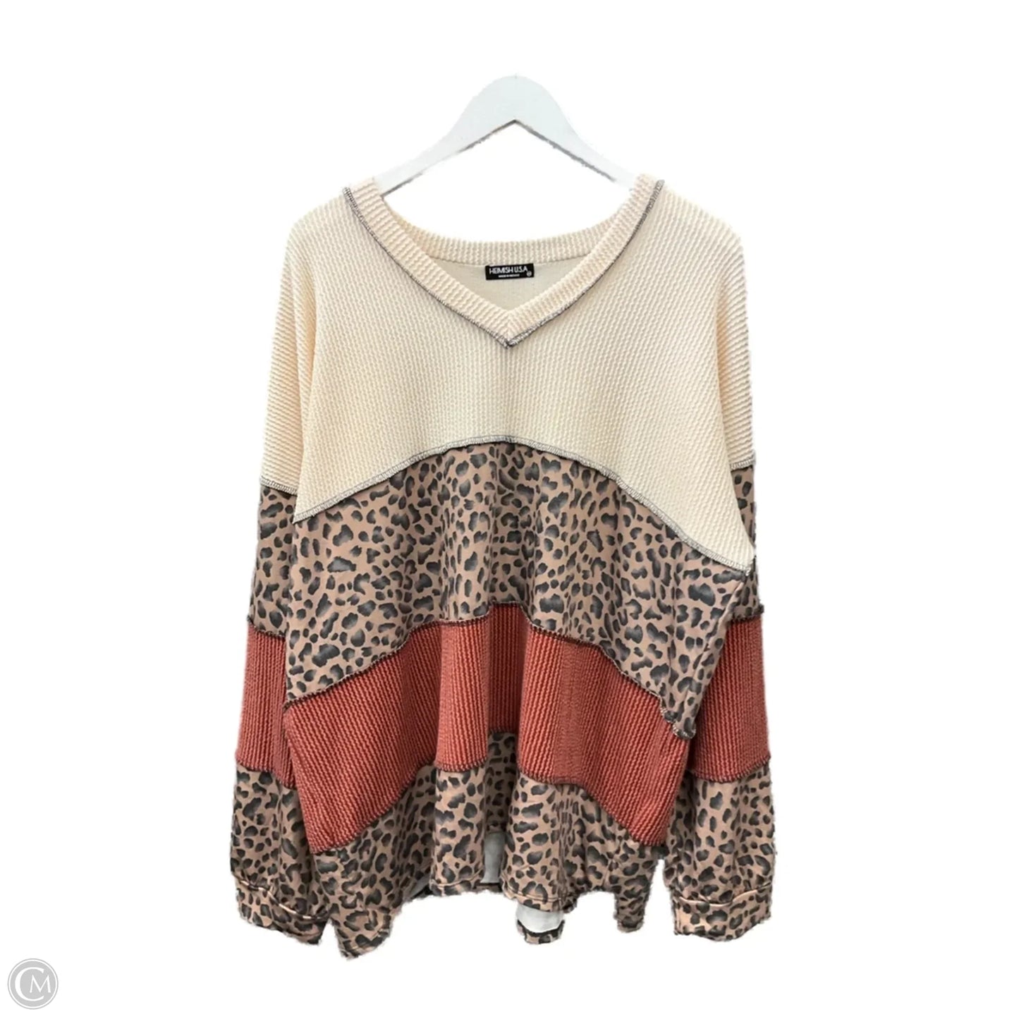 Top Long Sleeve Basic By Heimish Usa In Cream, Size: 3x