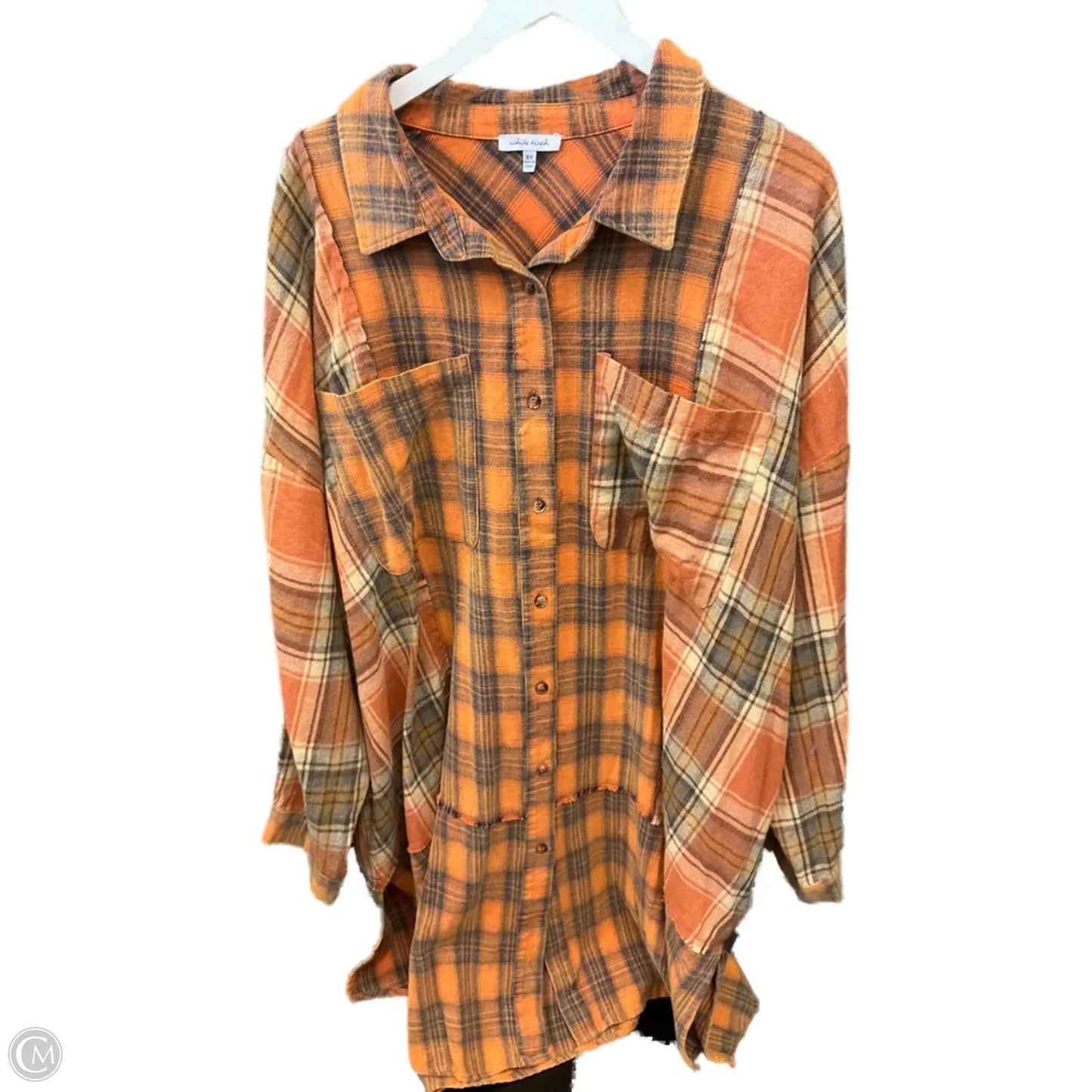 Tunic Long Sleeve By White Birch In Orange, Size: 3x