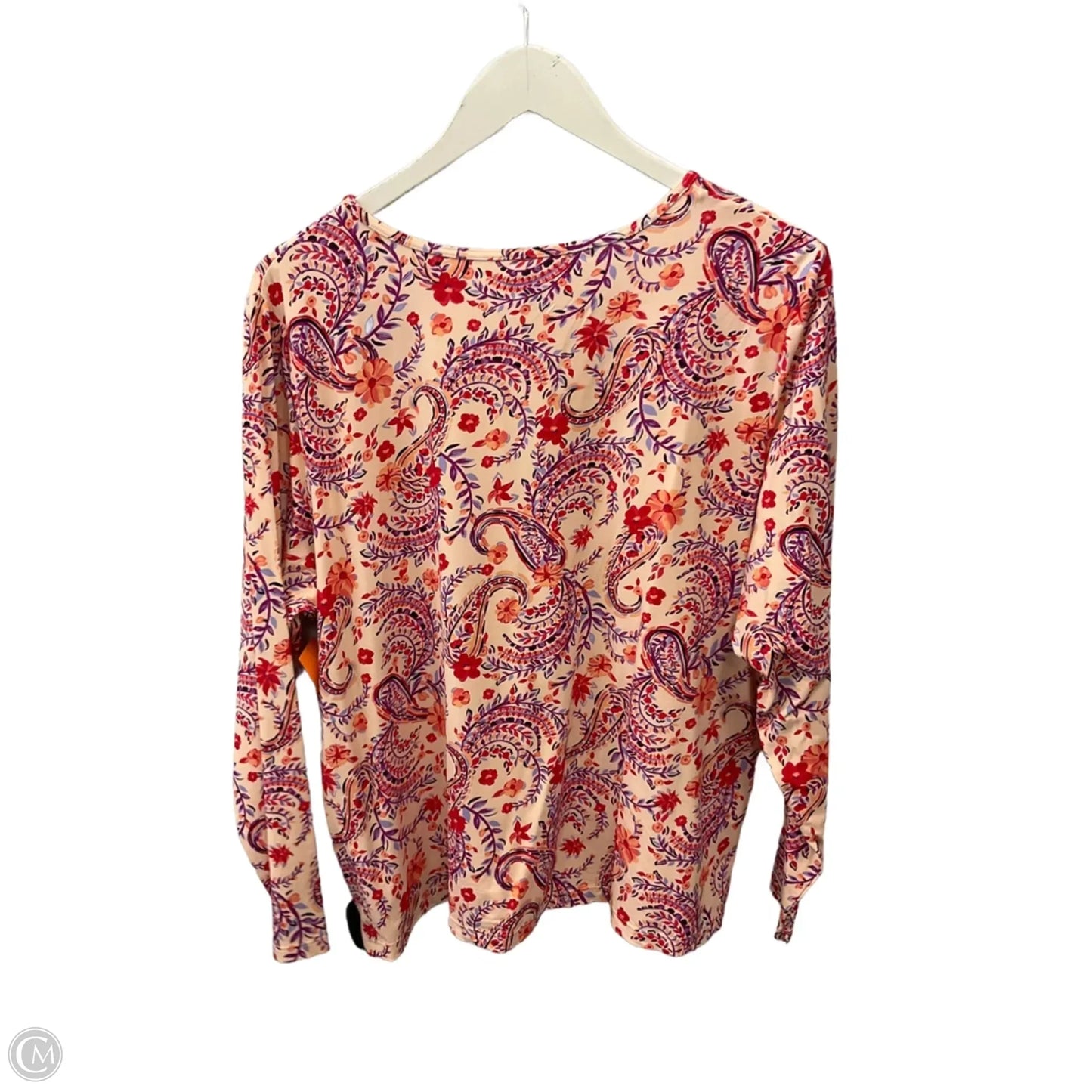 Top Long Sleeve By Lands End In Orange & Red, Size: 1x