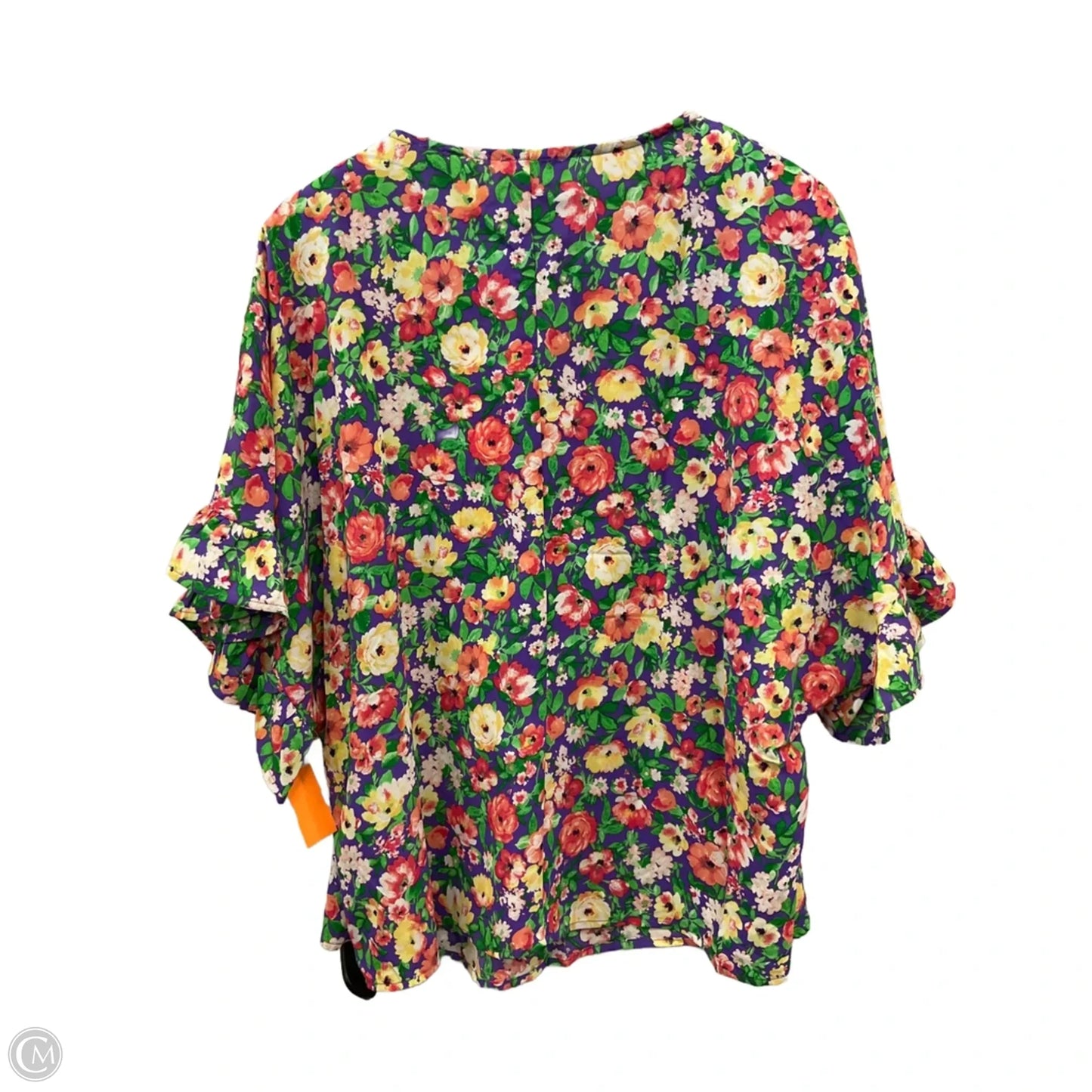 Top Short Sleeve By Emily Wonder In Purple & Yellow, Size: M