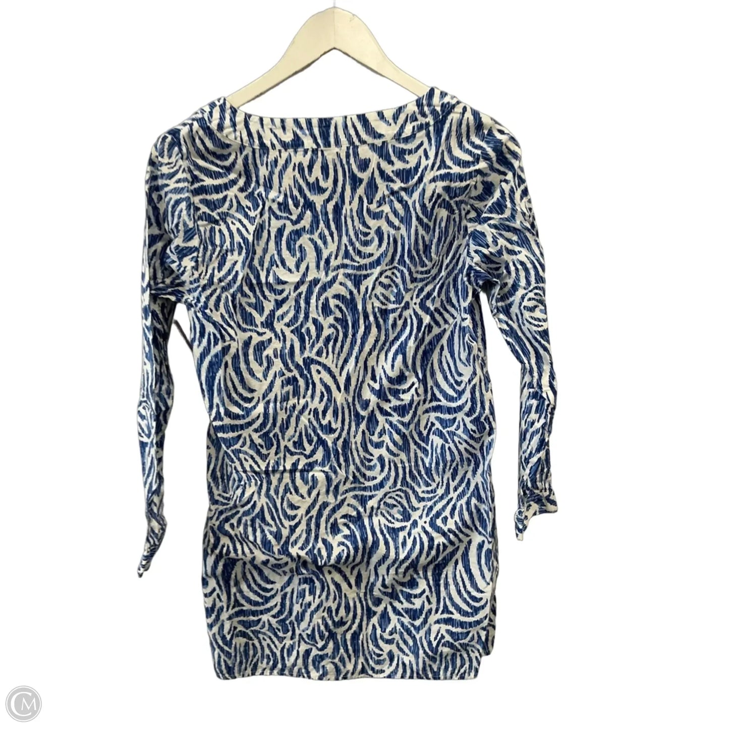 Tunic Long Sleeve By Vineyard Vines In Blue & White, Size: Xs