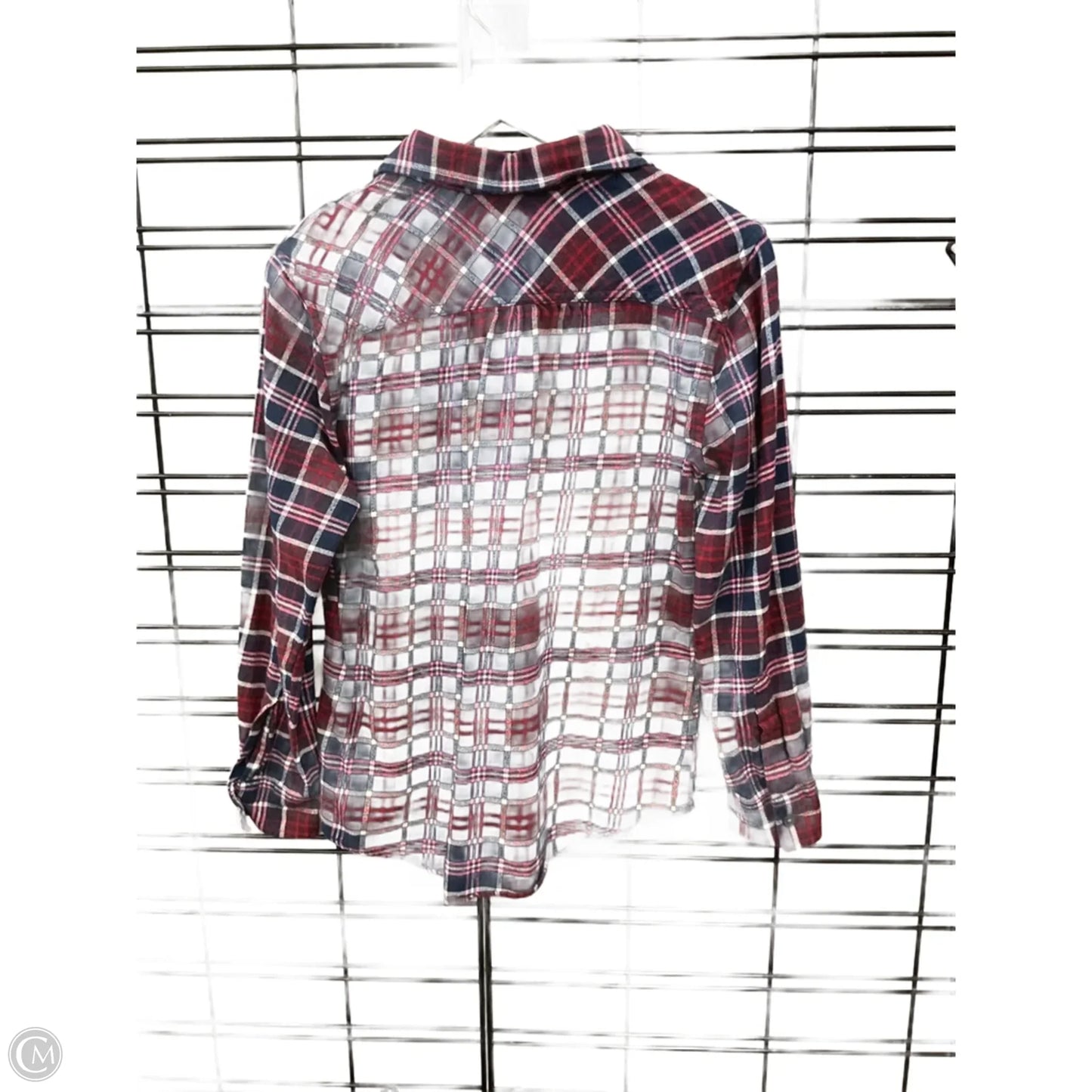 Top Long Sleeve By Lands End In Blue & Red, Size: Mp