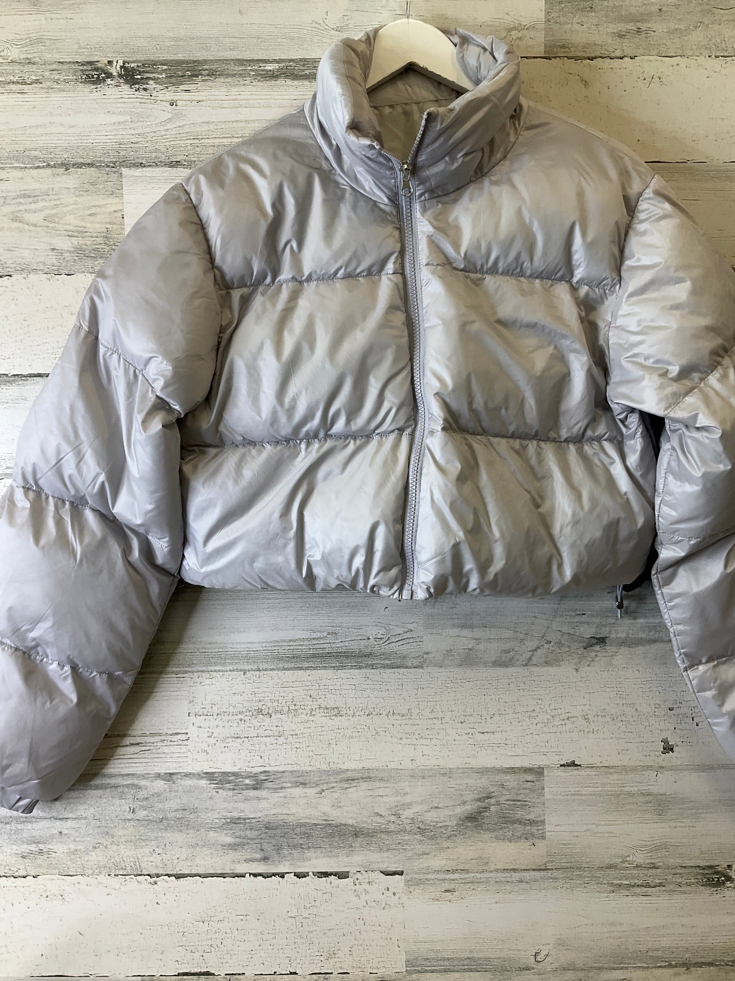 Jacket Puffer & Quilted By Cme In Grey, Size: L