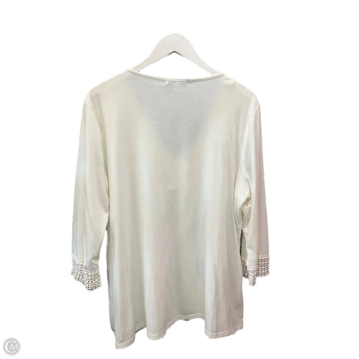 Top 3/4 Sleeve By Notations In Ivory, Size: 2x