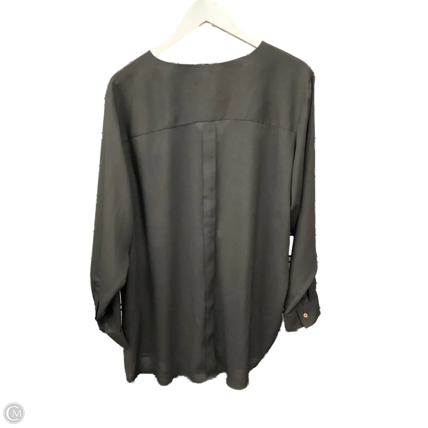 Top Long Sleeve By Calvin Klein In Black, Size: 1x