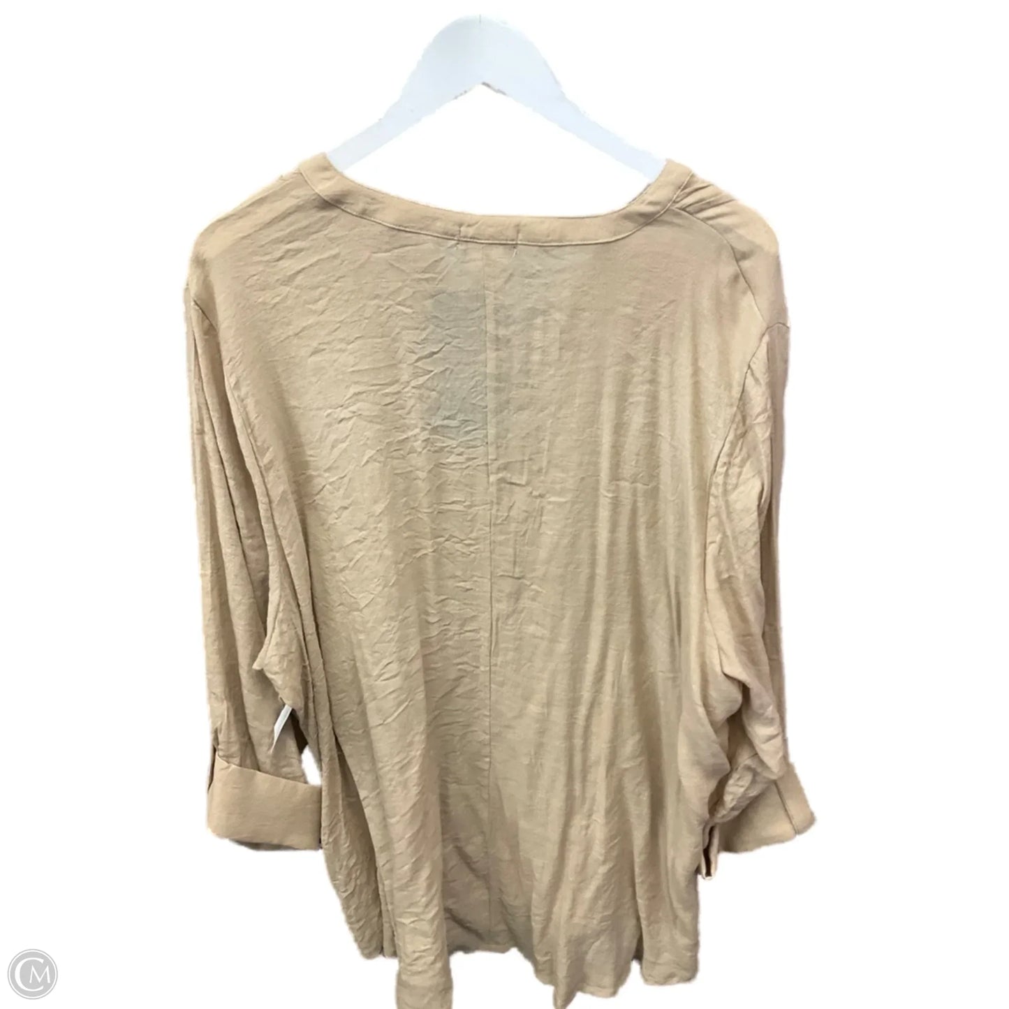 Top Long Sleeve By Cocomo In Beige, Size: 3x