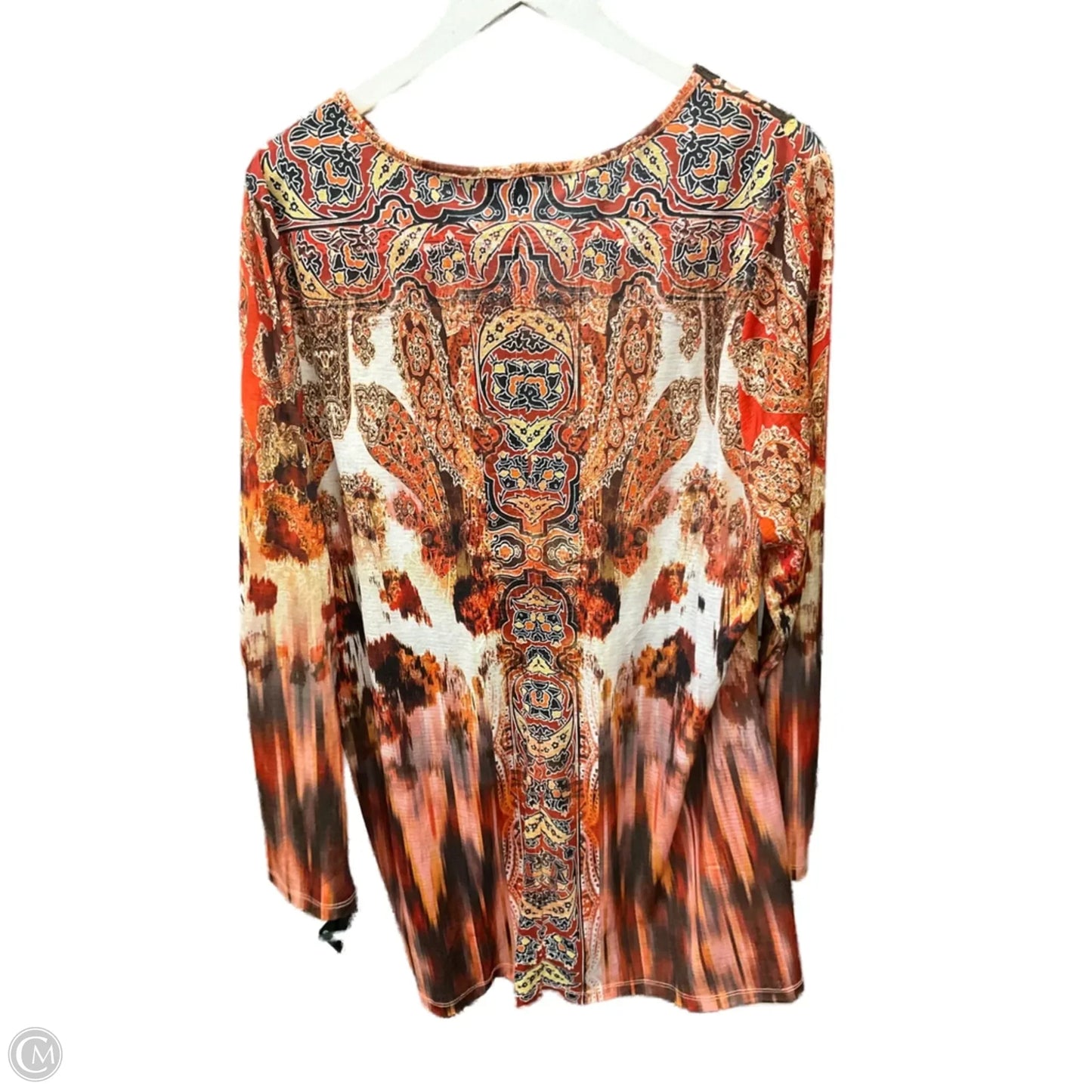 Top Long Sleeve By One World In Orange, Size: Xxl