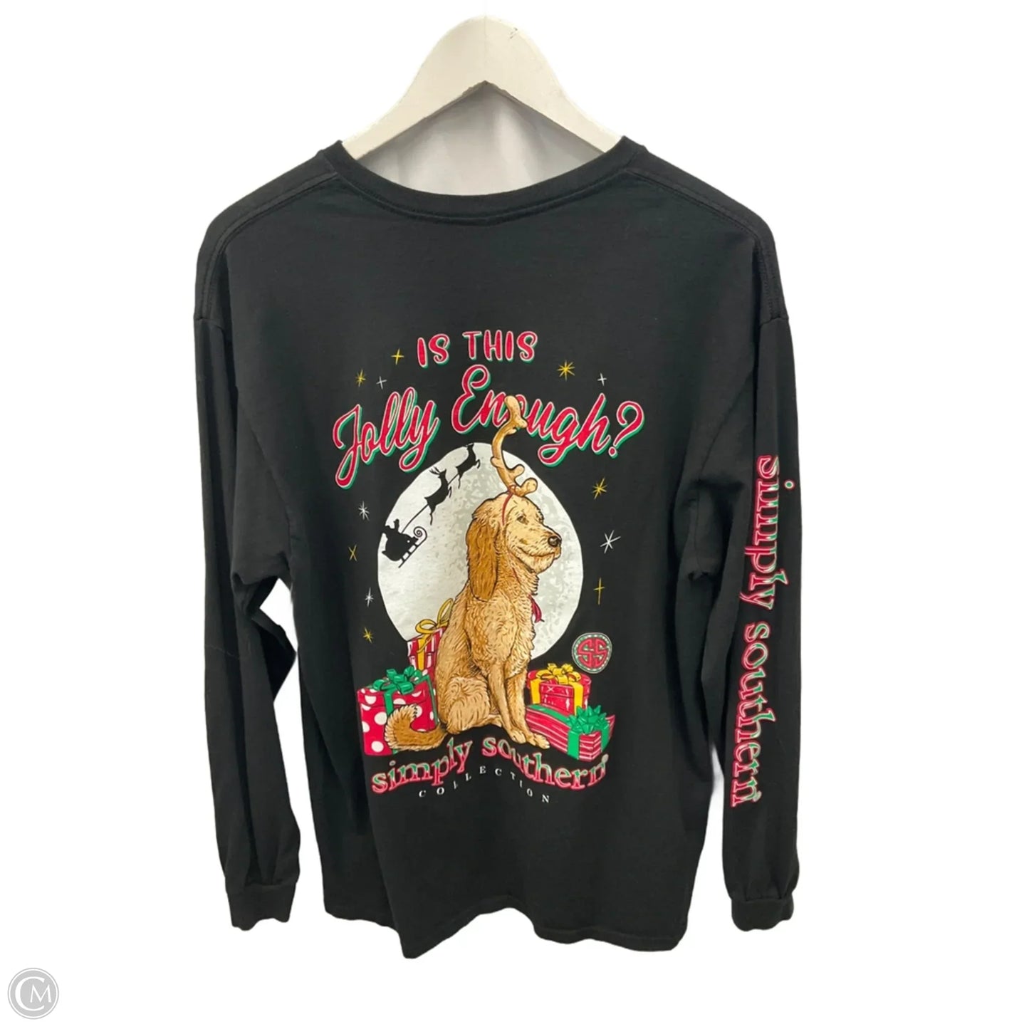 Top Long Sleeve By Simply Southern In Black, Size: L